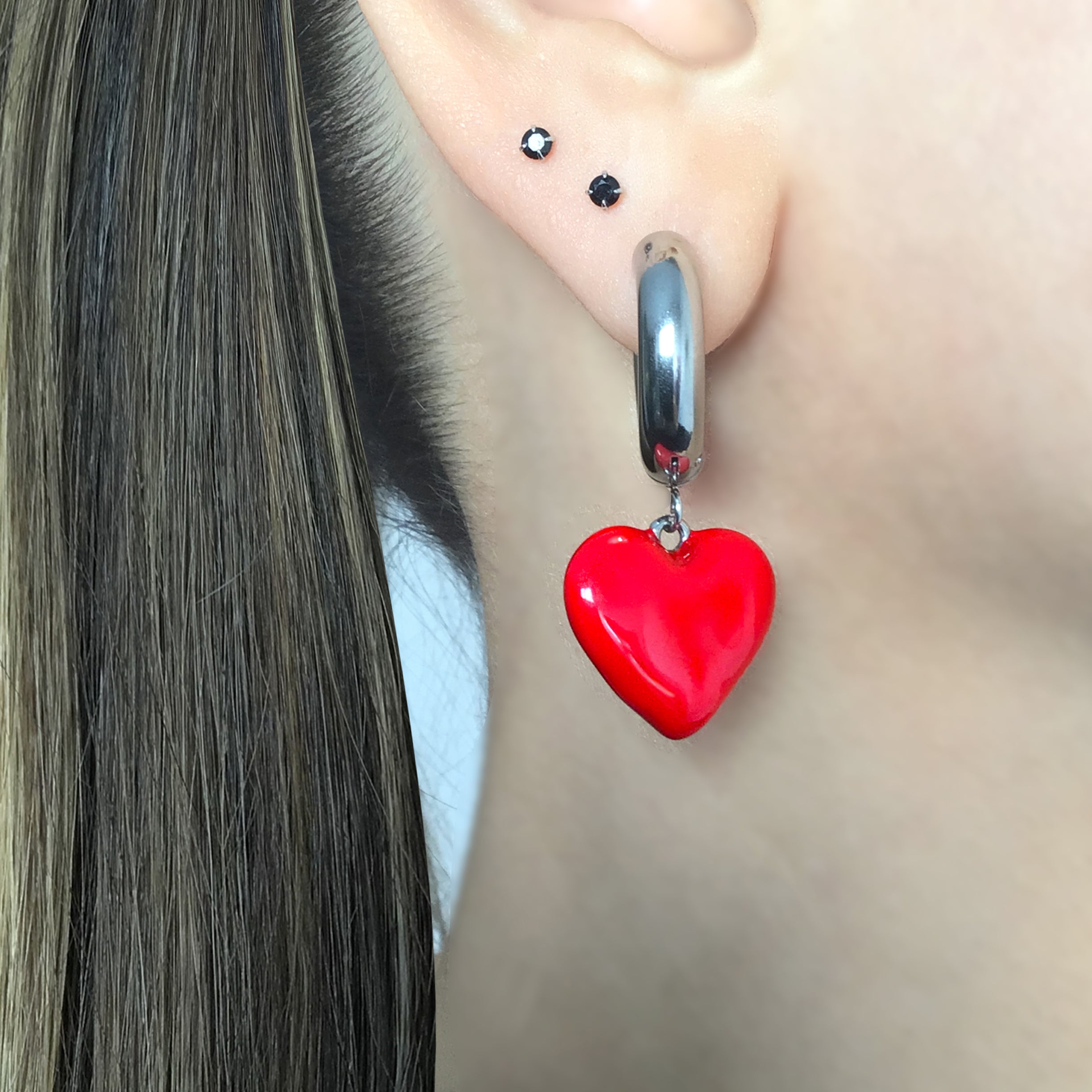 Heart hoop earrings