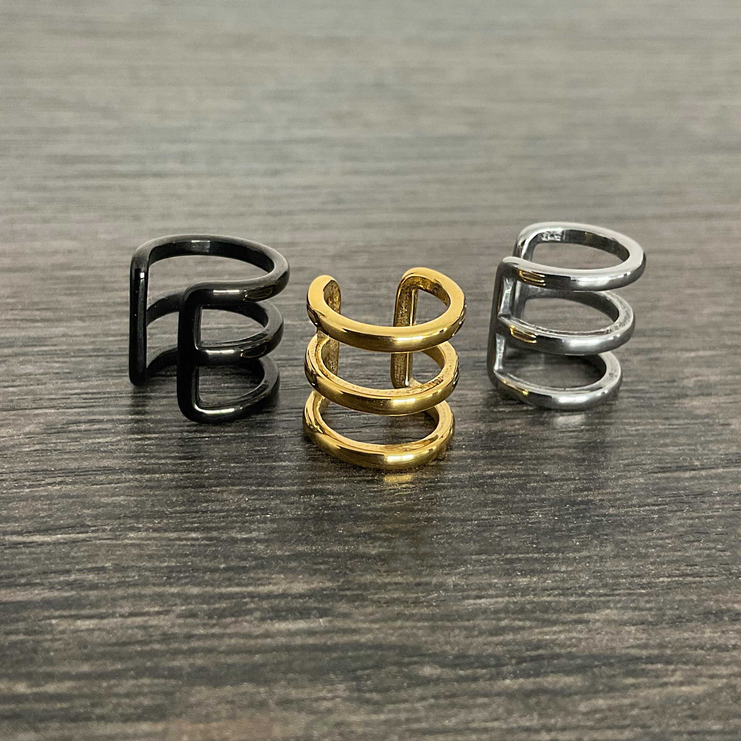 Triple row ear cuff