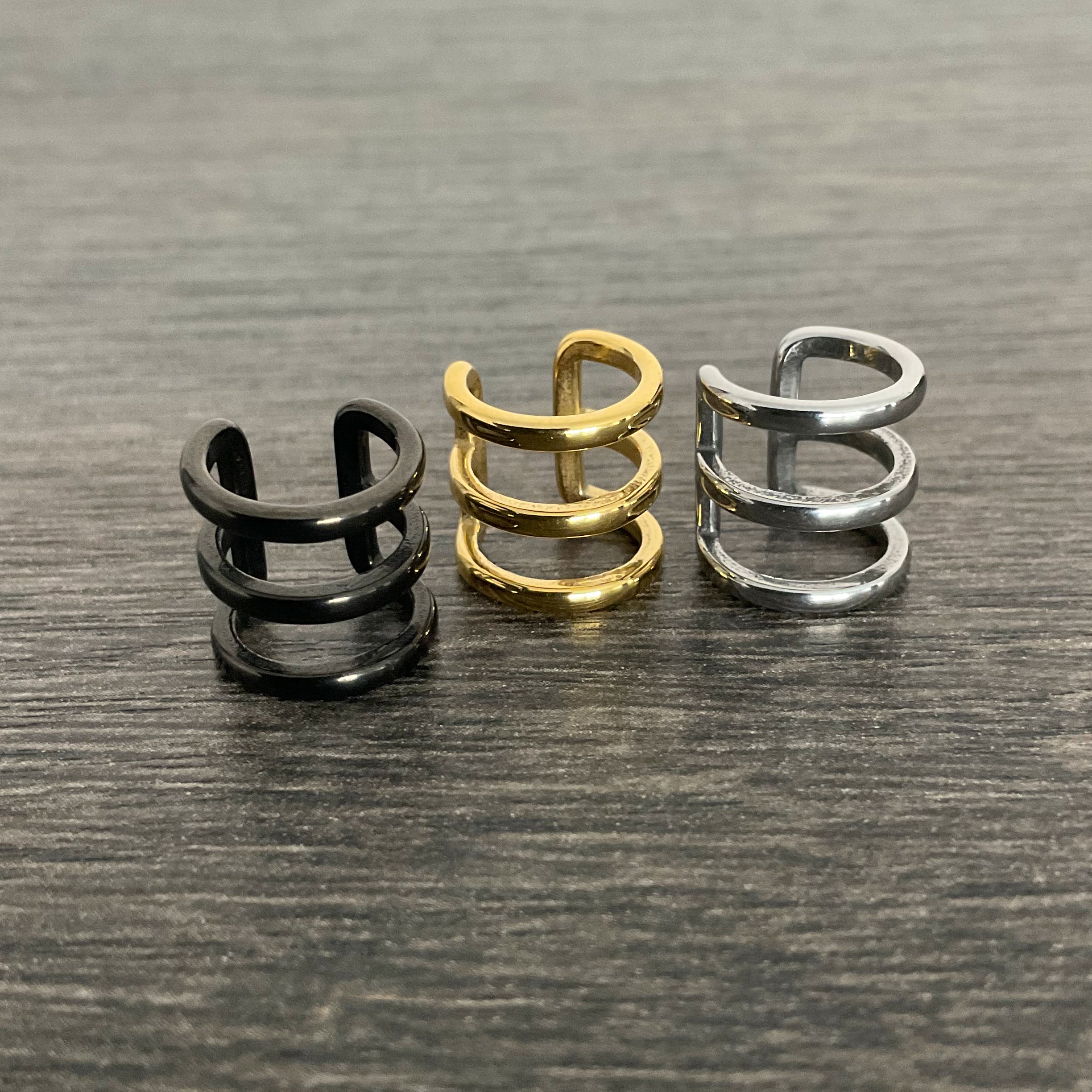 Triple row ear cuff