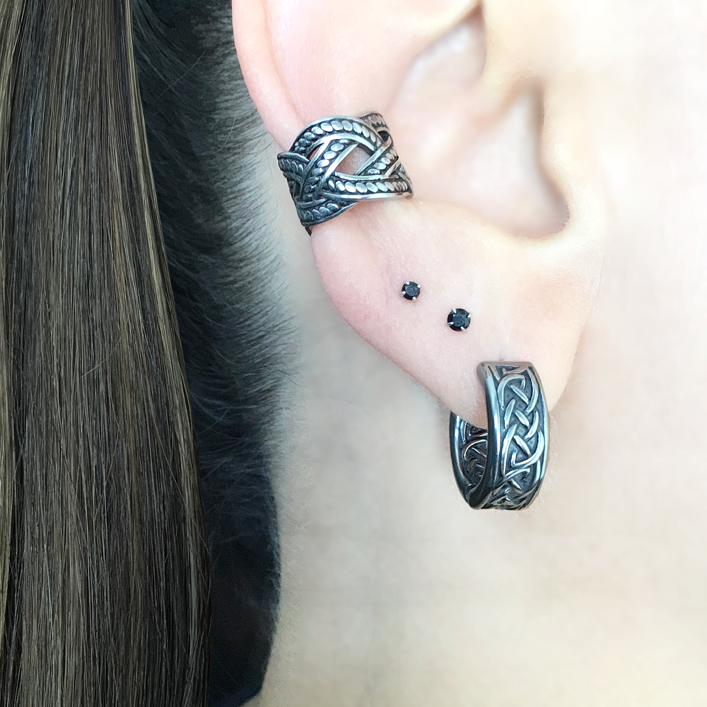 Celtic braid hoop earrings