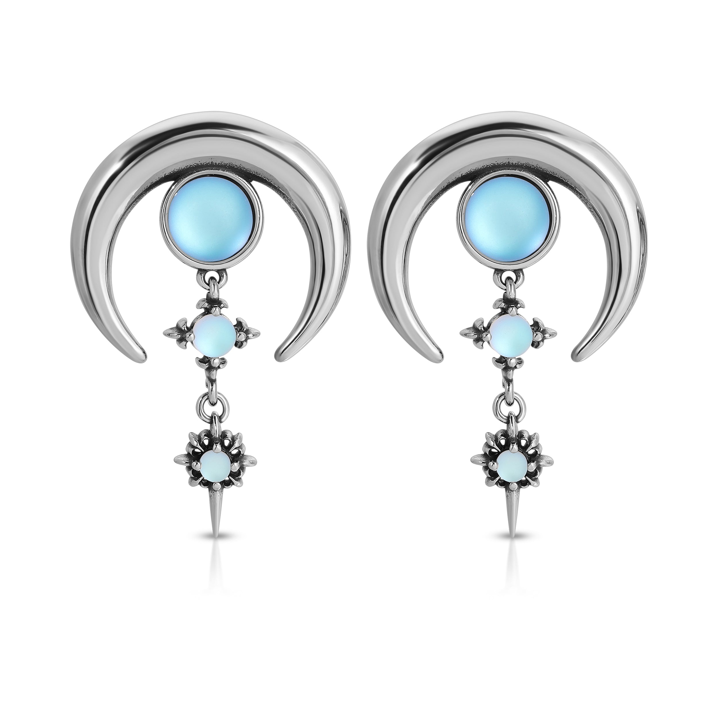 Blue Moon with Stars earrings