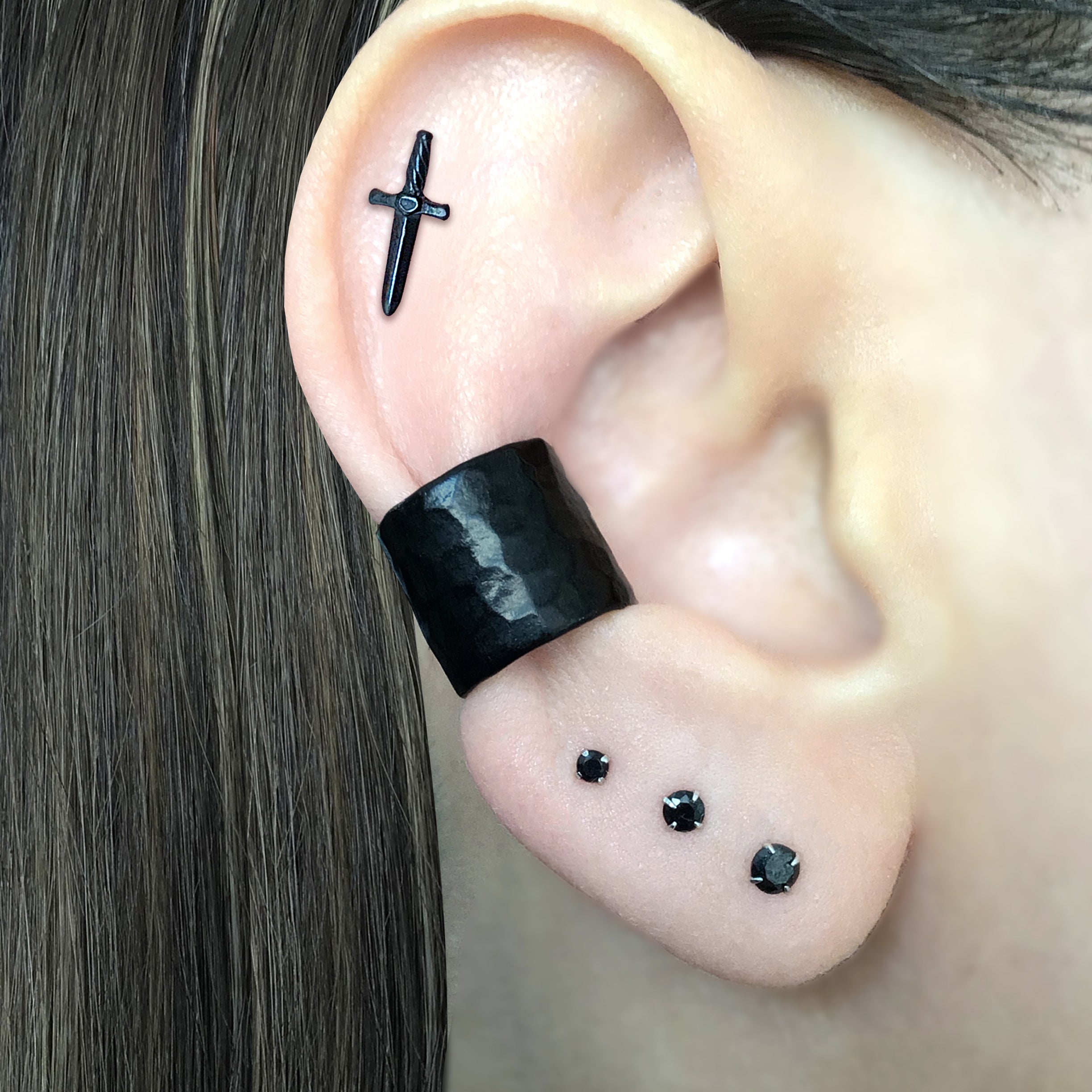 Hammered ear cuff