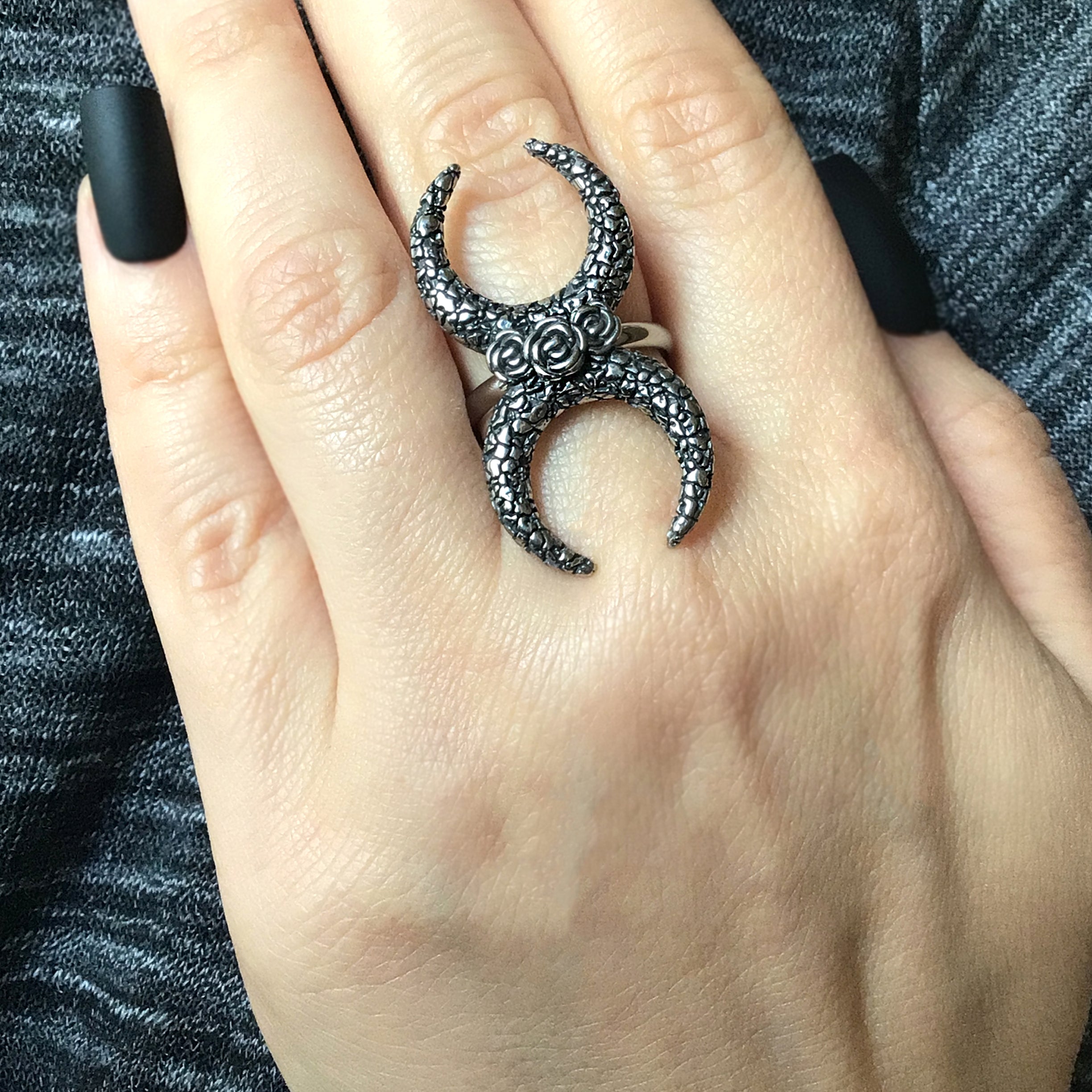 Moons and Roses ring