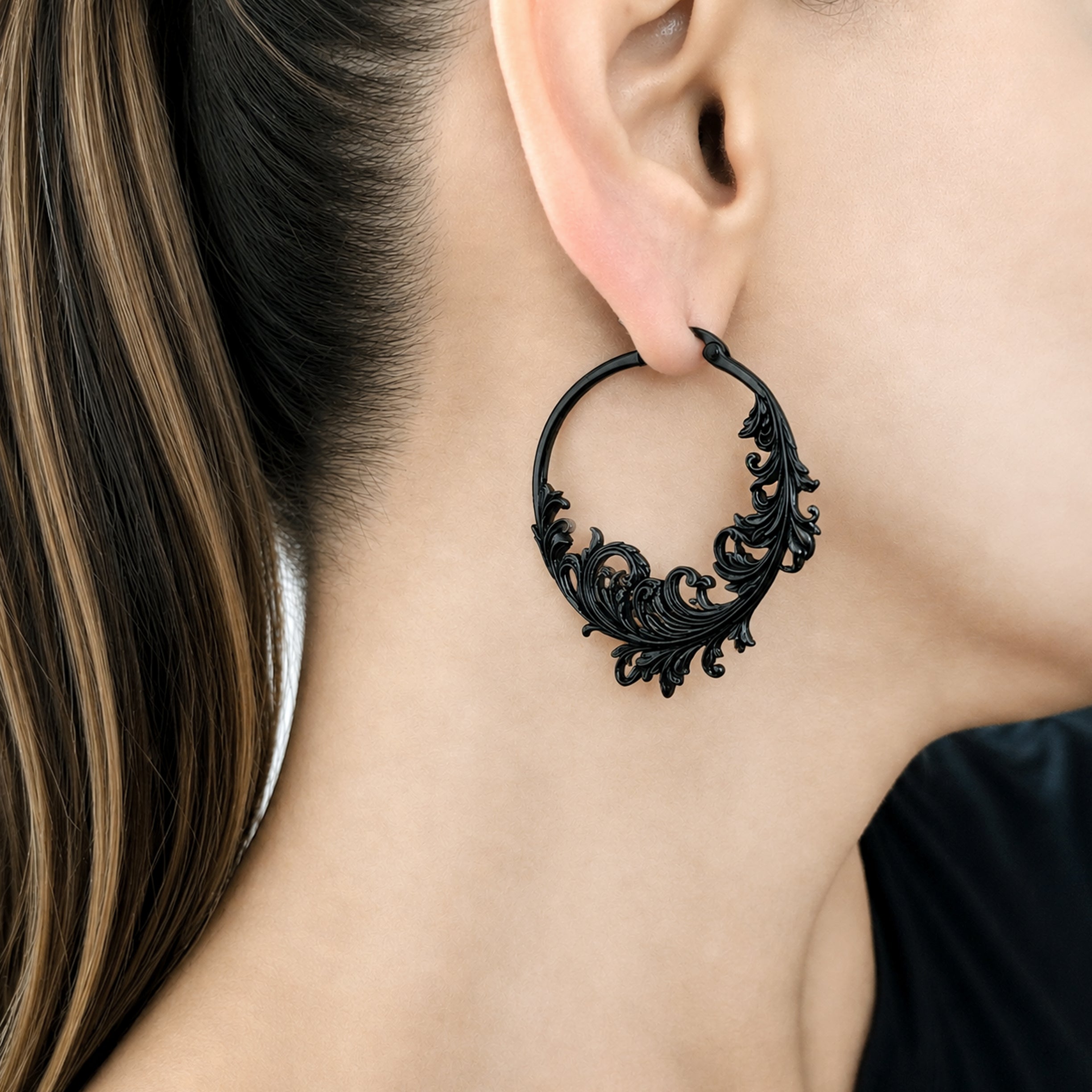 Baroque Vines Hoop Earrings
