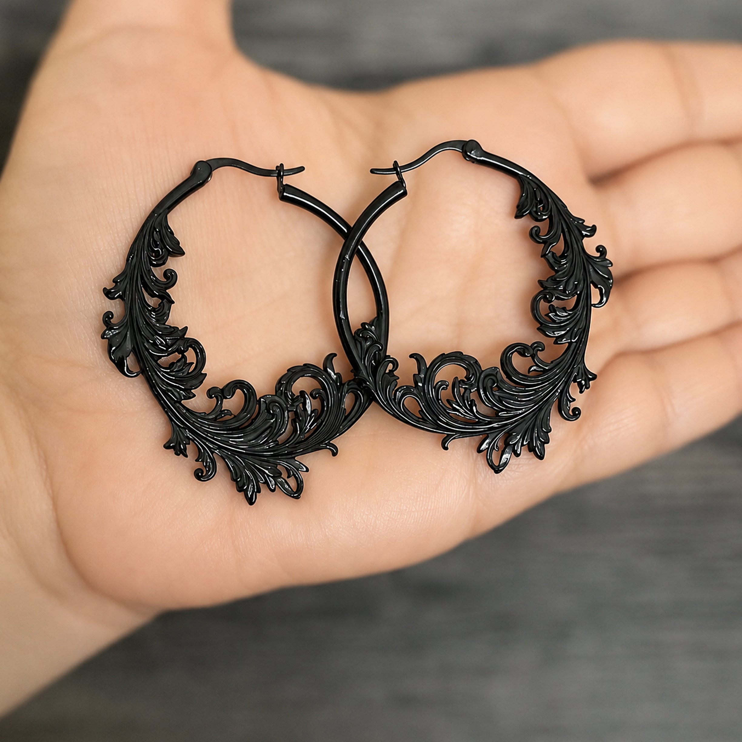 Baroque Vines Hoop Earrings