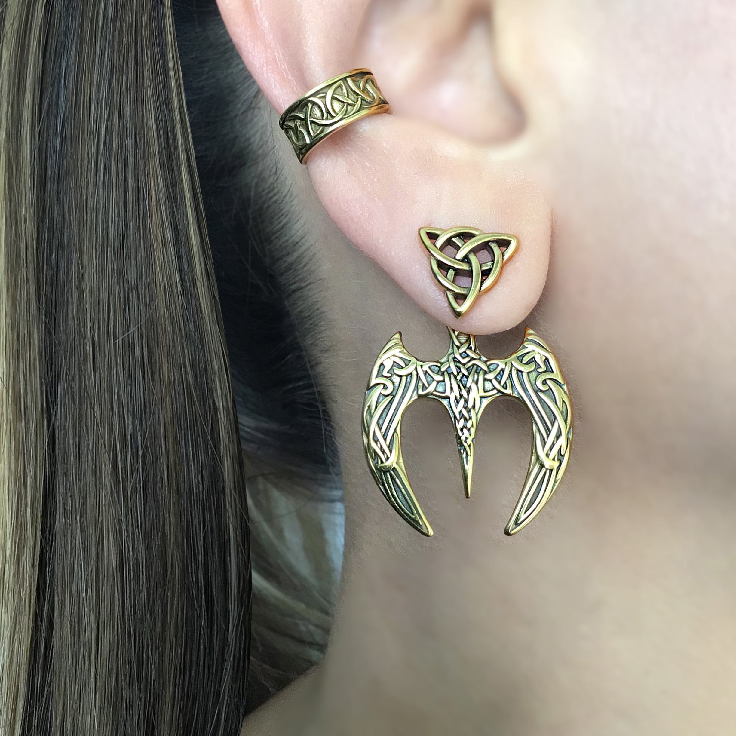 Celtic Trident ear jacket