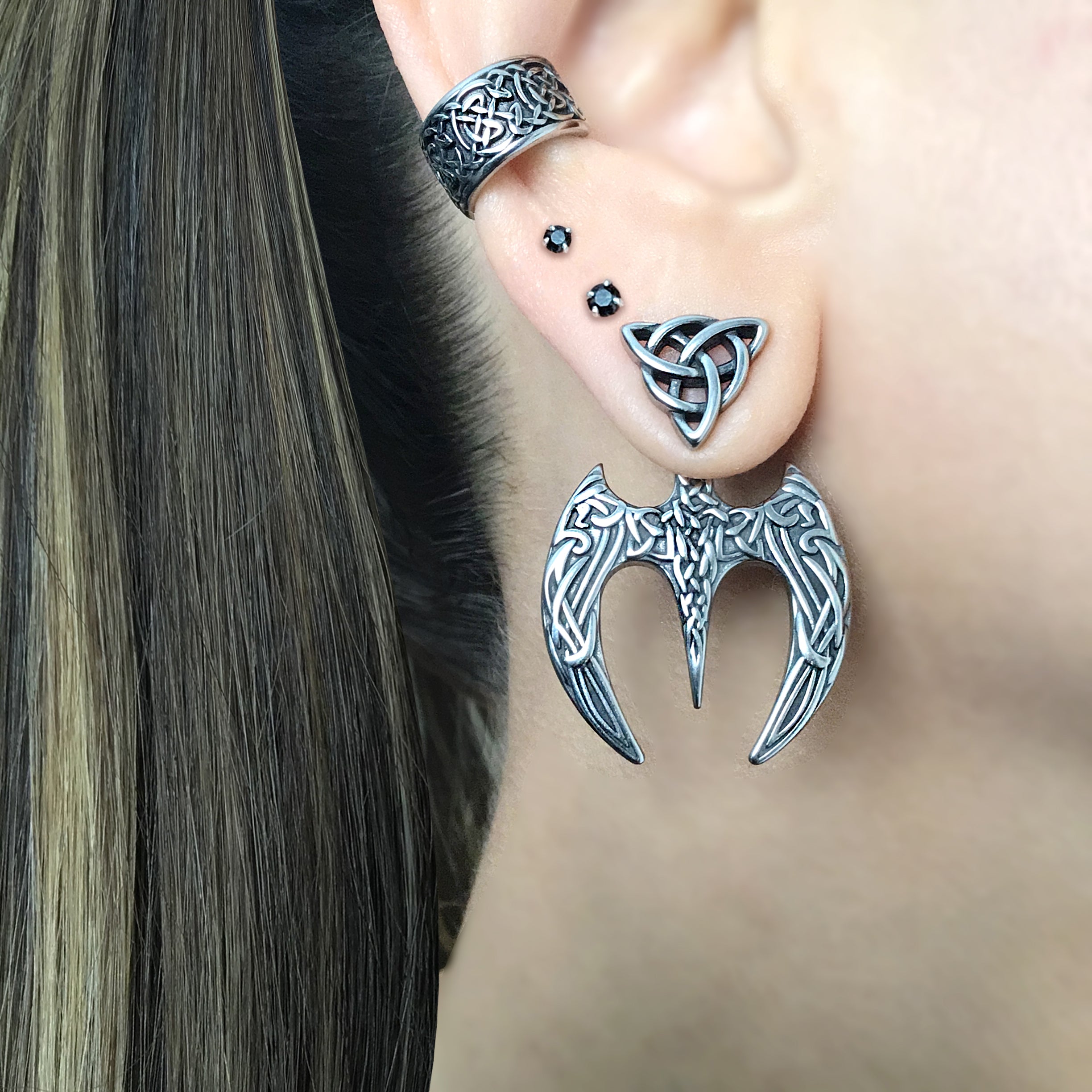 Celtic Trident ear jacket