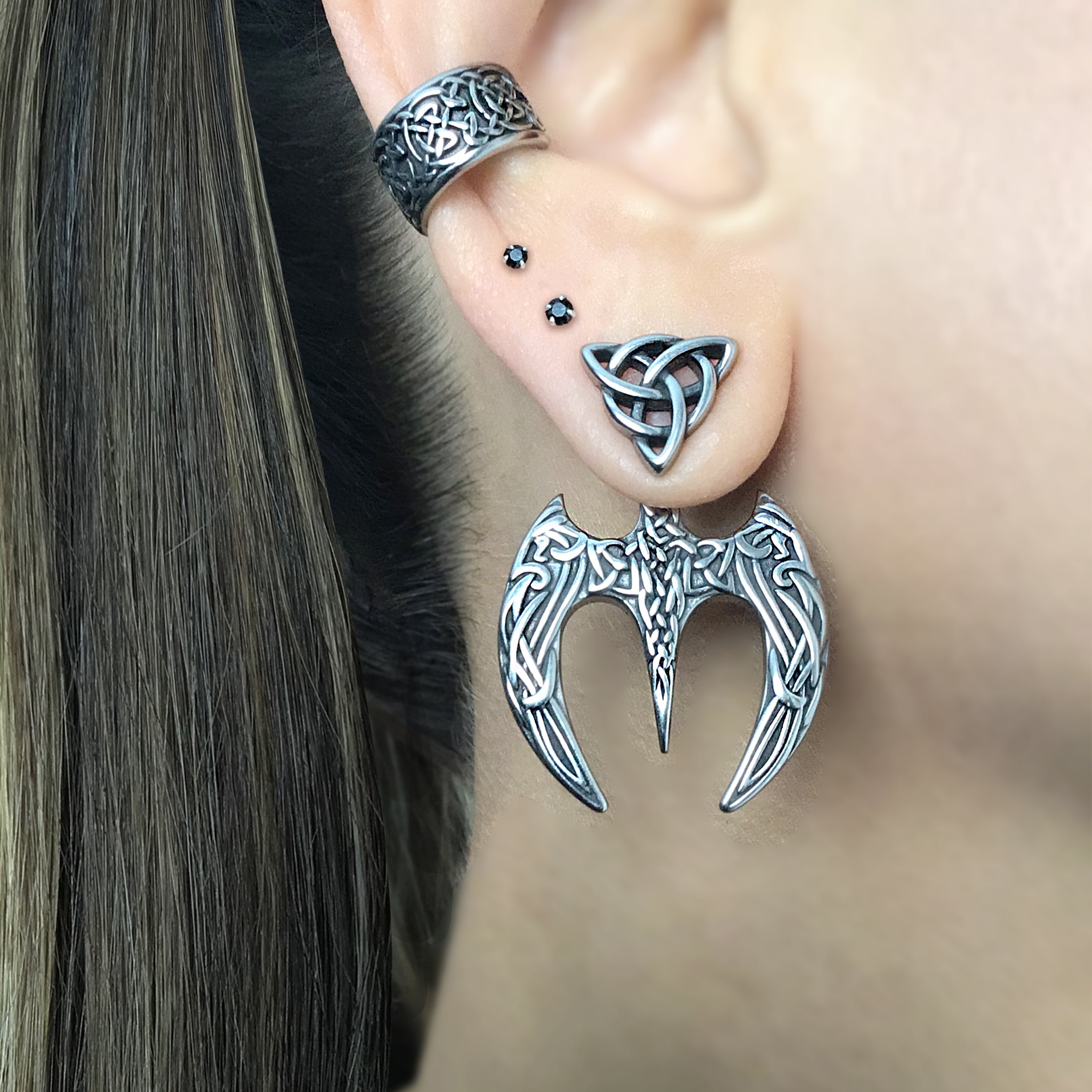 Celtic Trident ear jacket