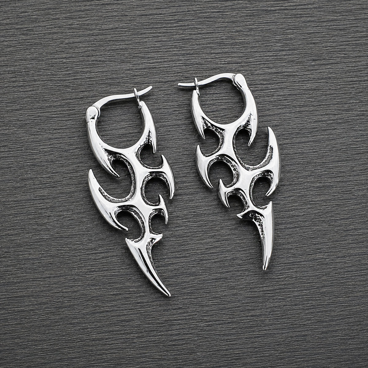 Cyber Flameblade Hoop Earrings