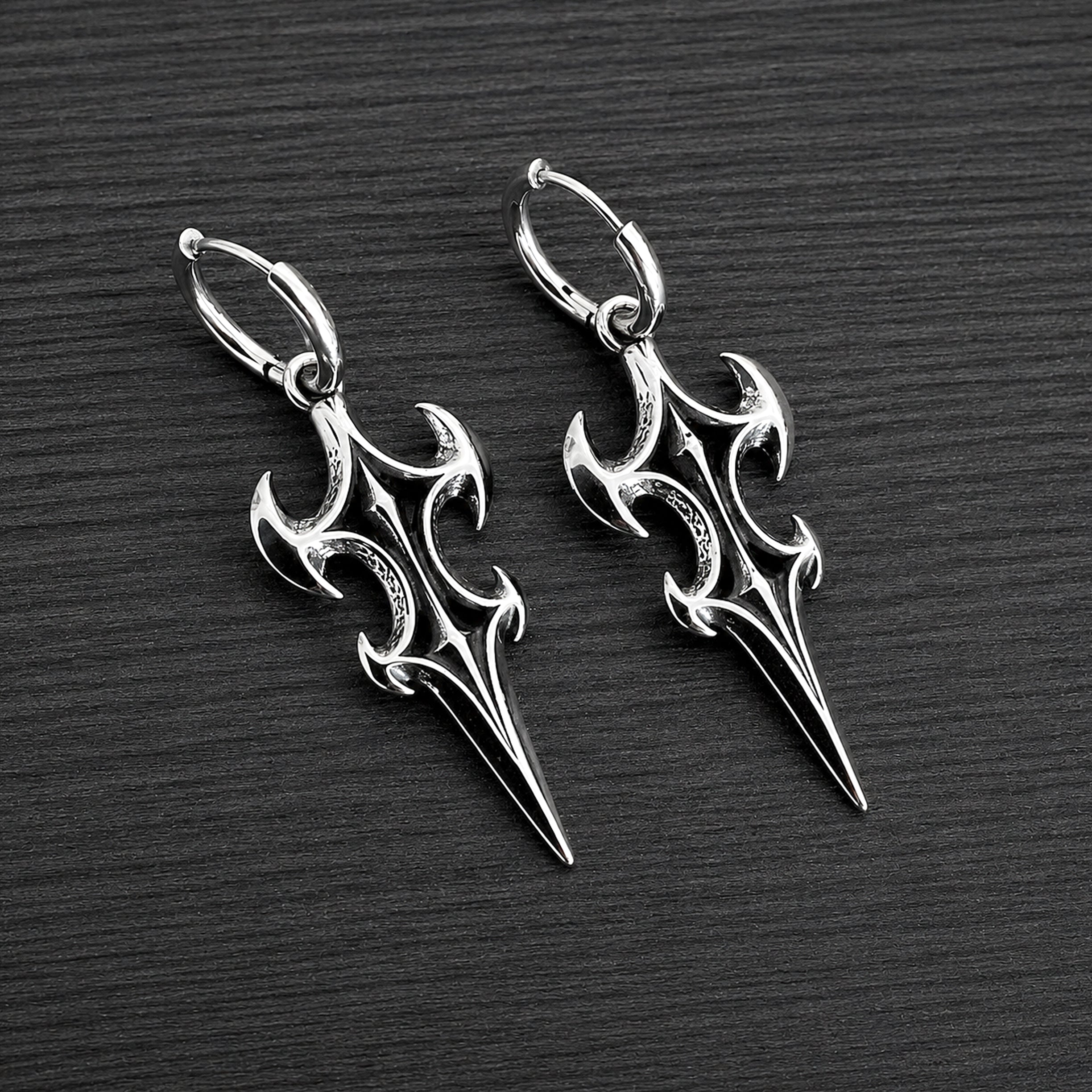 Dark Spire Cyber Hoop earrings