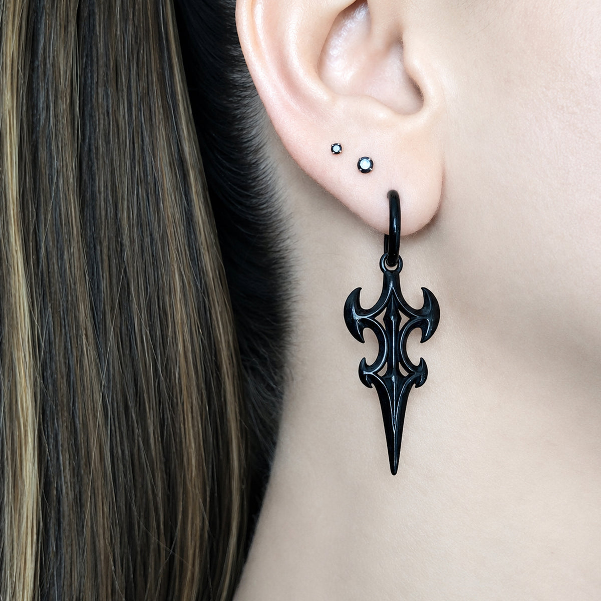 Dark Spire Cyber Hoop earrings