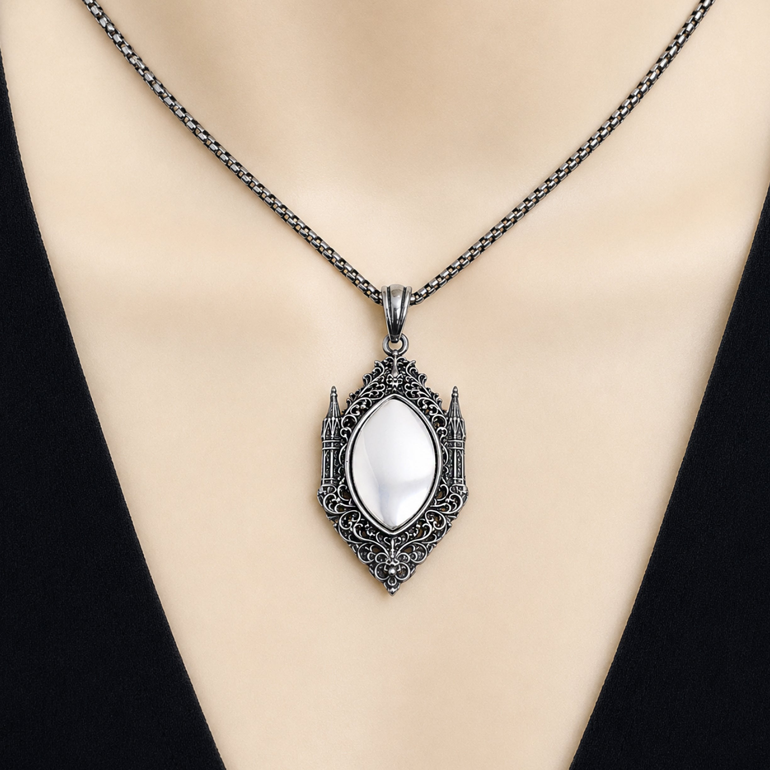 Gothic Cathedral reflection pendant,