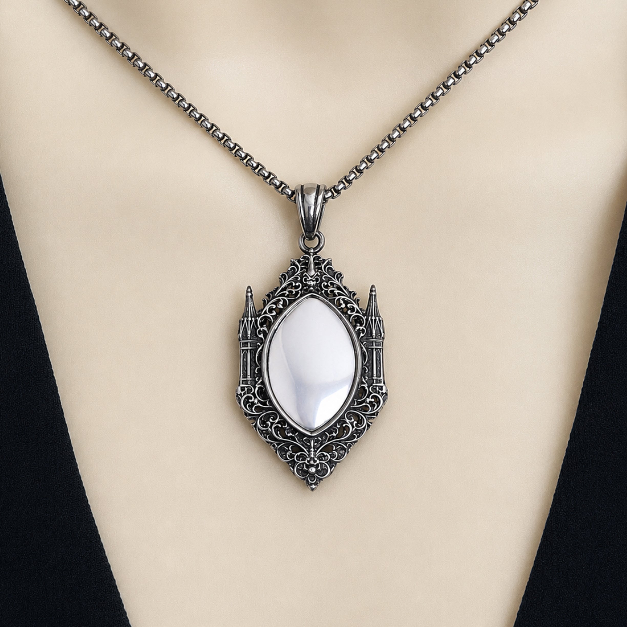 Gothic Cathedral reflection pendant,