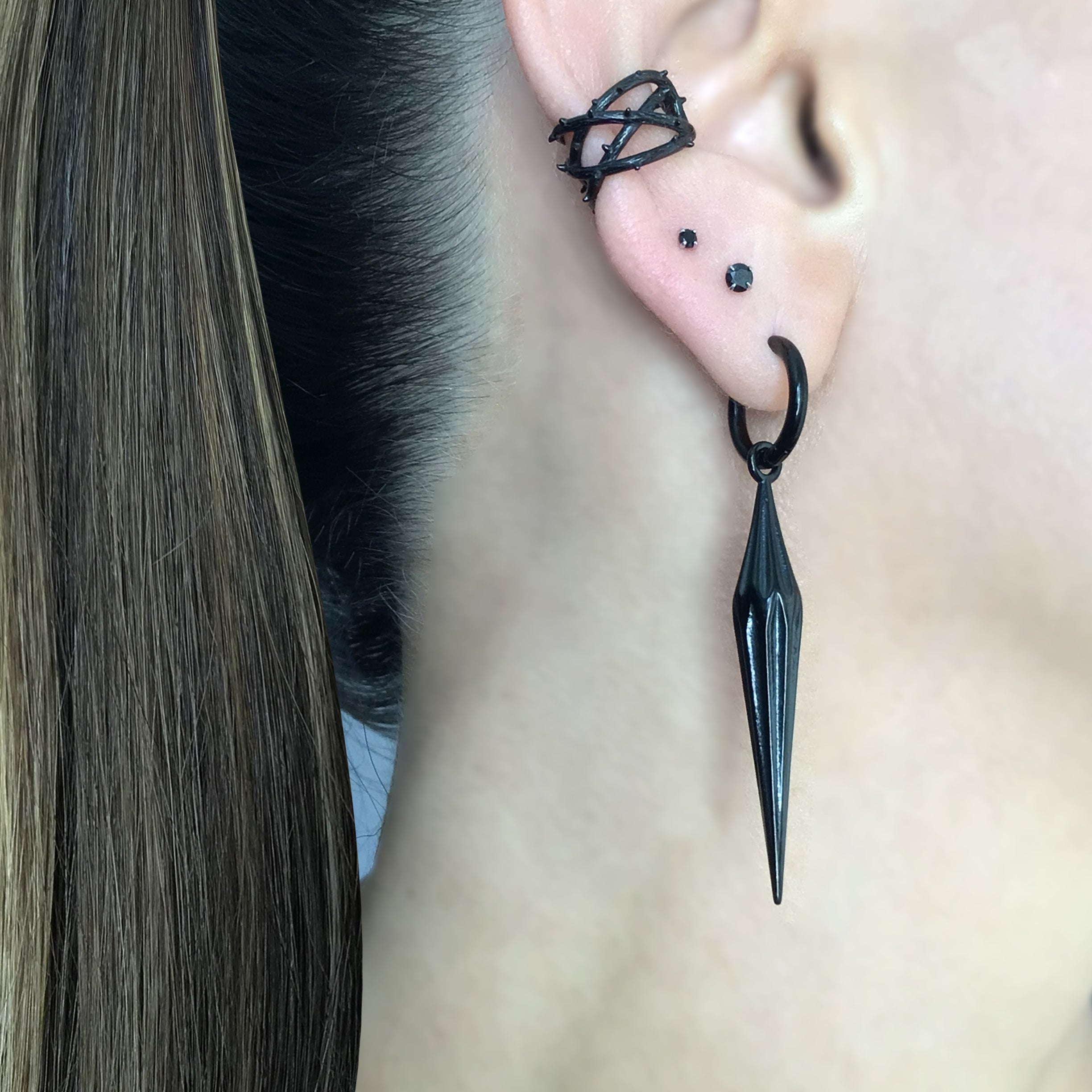 Edgy Spike hoop earrings