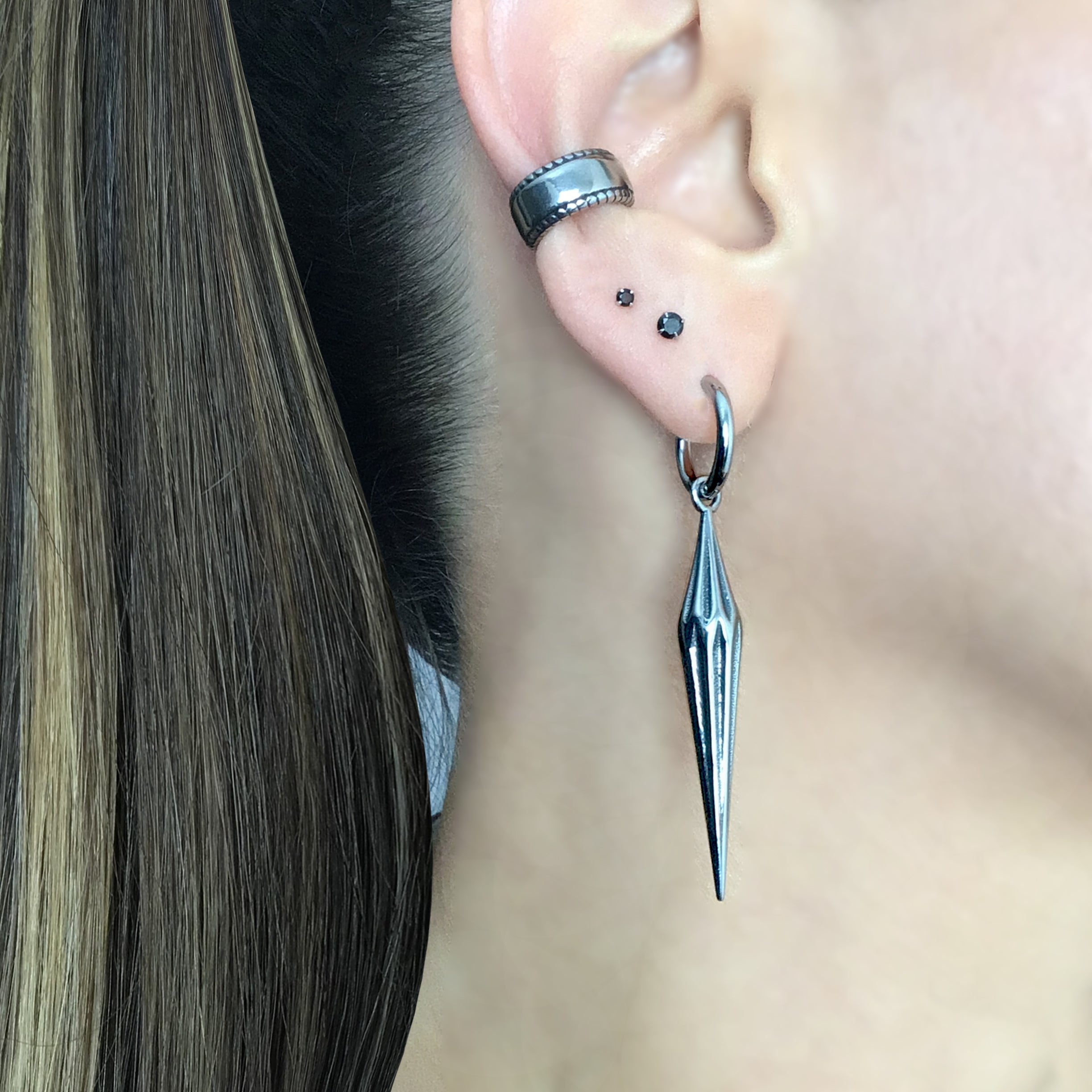Edgy Spike hoop earrings