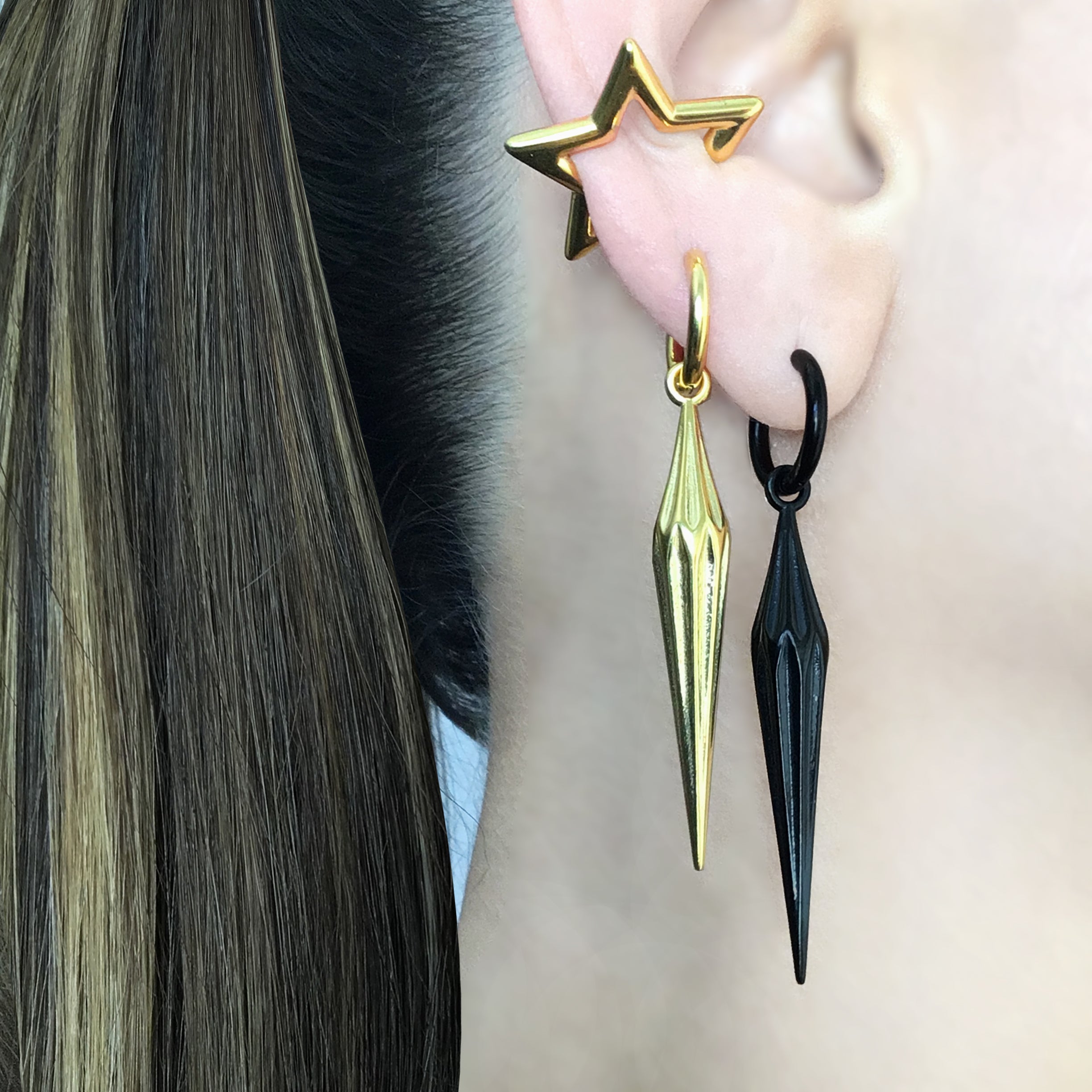 Edgy Spike hoop earrings