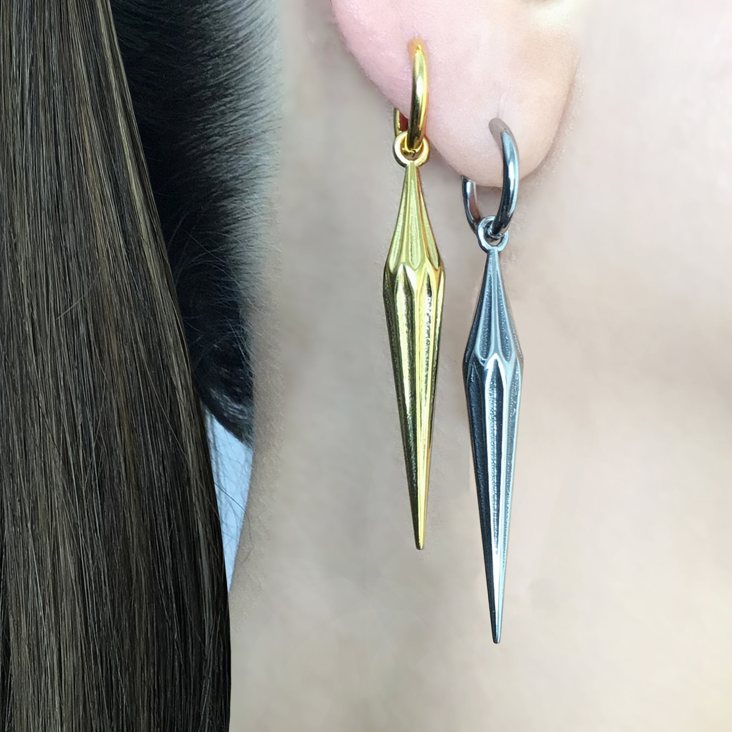 Edgy Spike hoop earrings