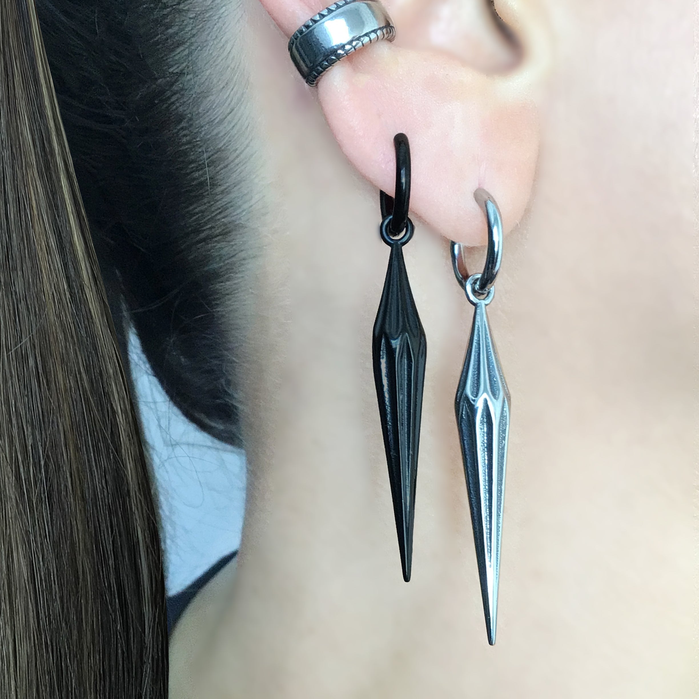 Edgy Spike hoop earrings
