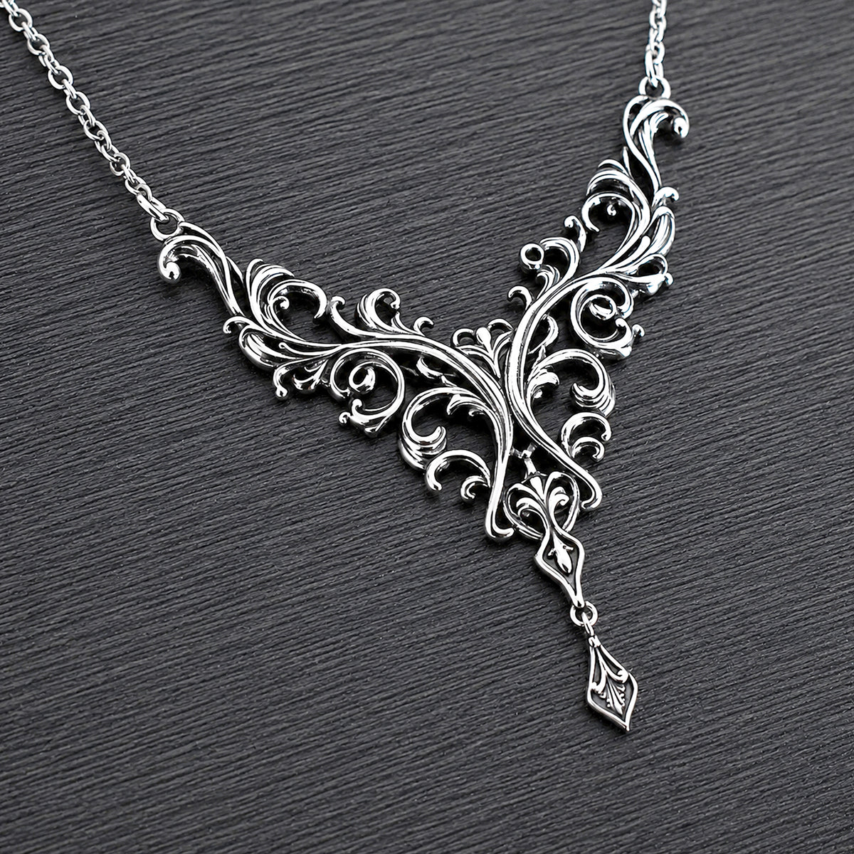Victorian Floral Scroll necklace