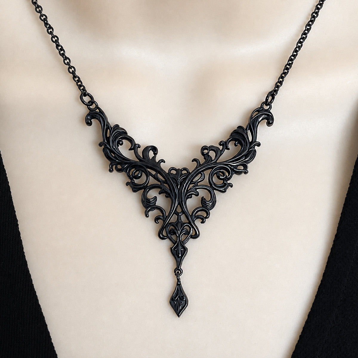 Victorian Floral Scroll necklace