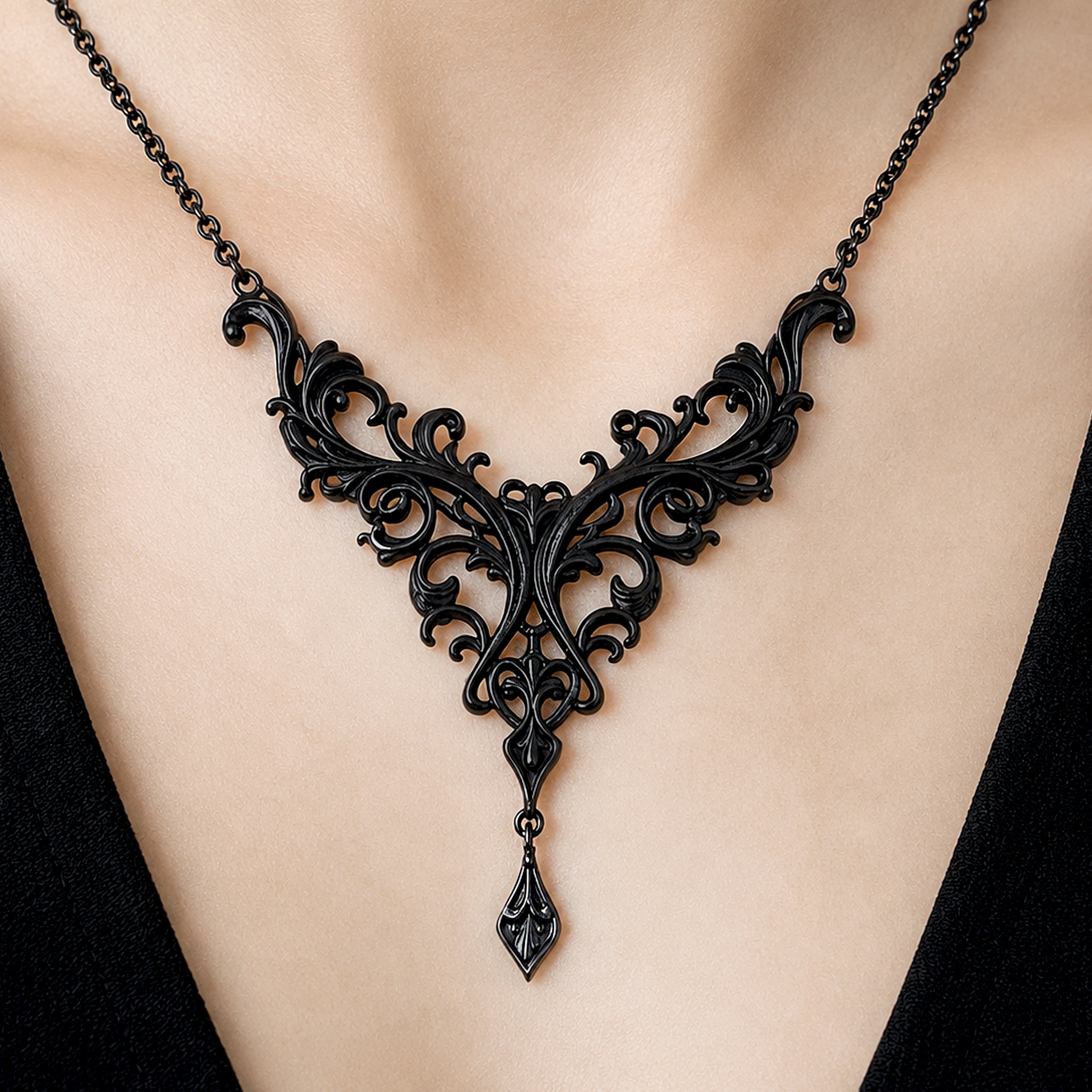Victorian Floral Scroll necklace