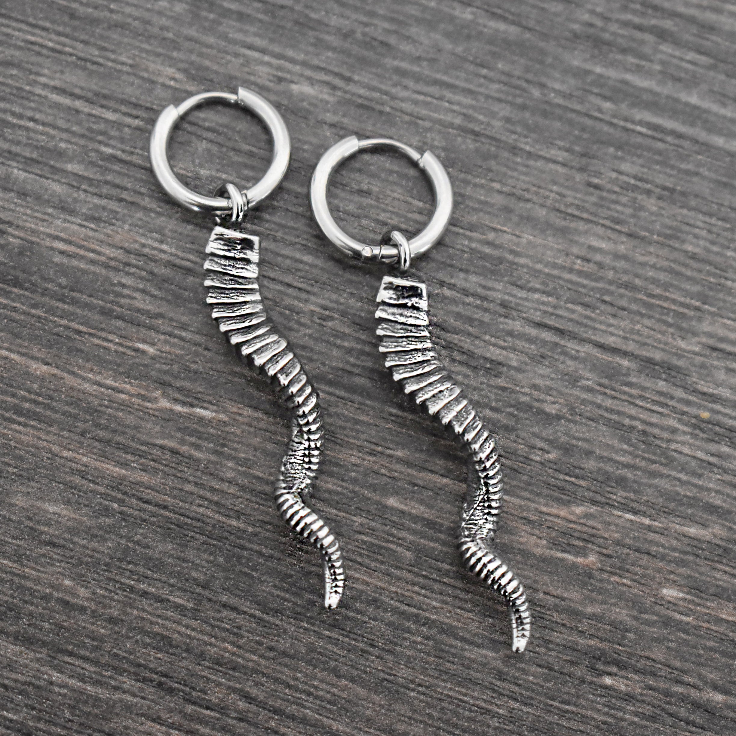 Kudu Antelope Horns hoop earring