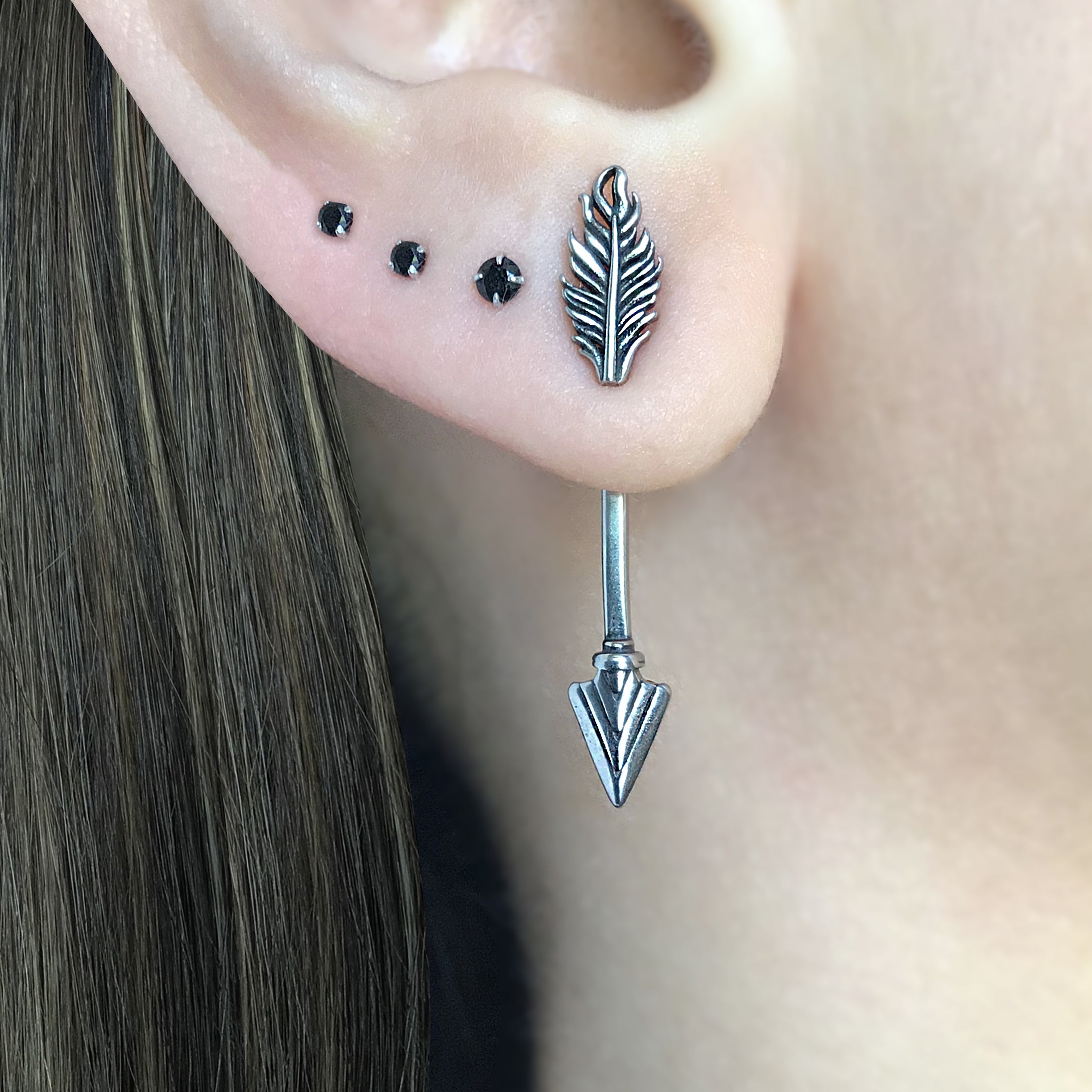 Arrow earrings in Silver