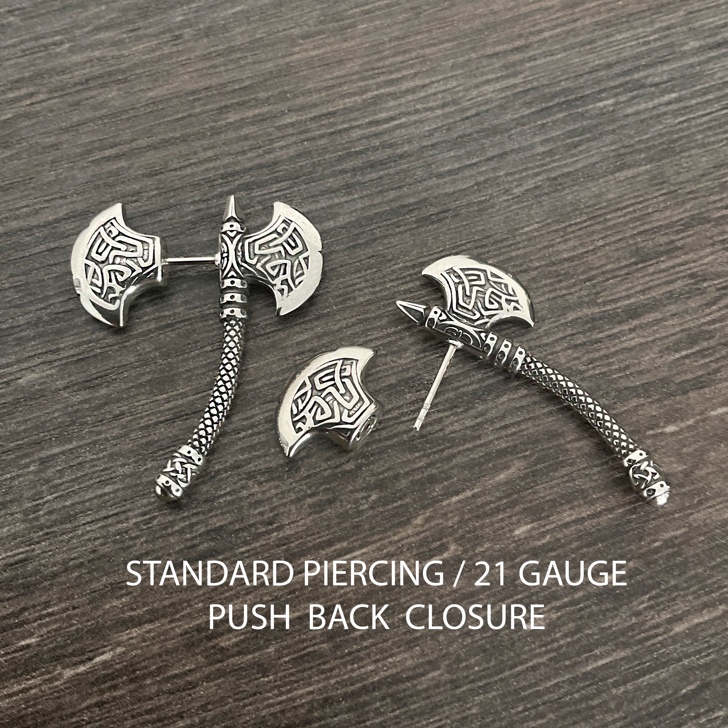 Celtic Double Axe ear jacket in Silver