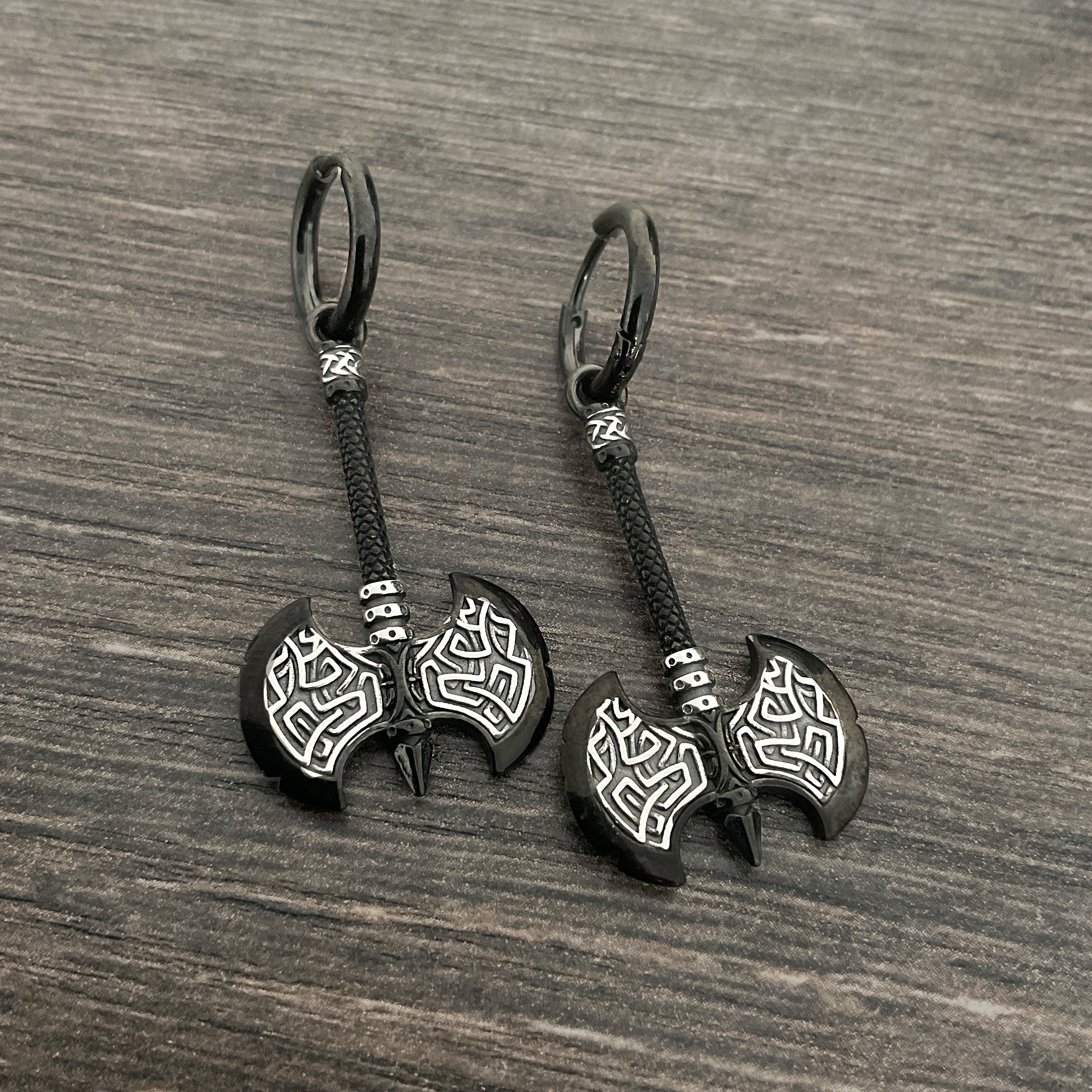 Celtic Double Axe hoop earrings