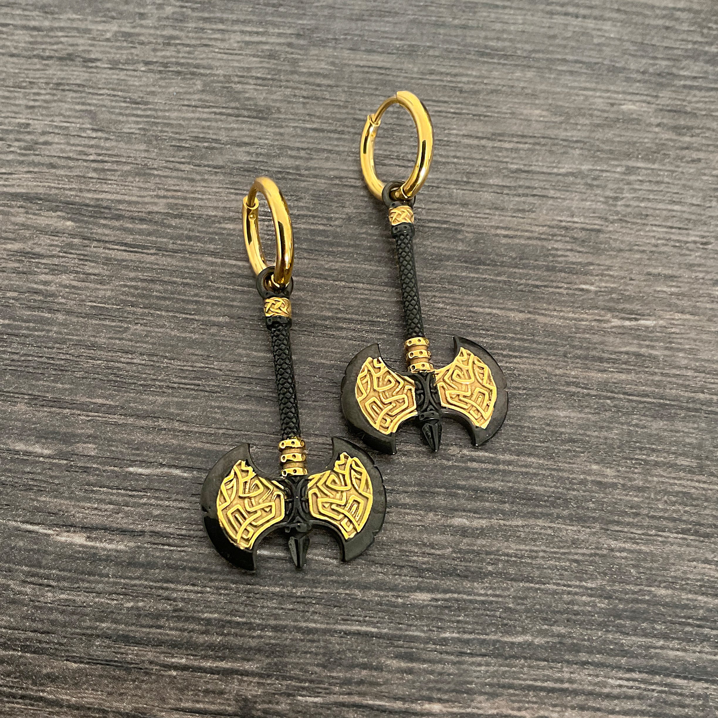 Celtic Double Axe hoop earrings