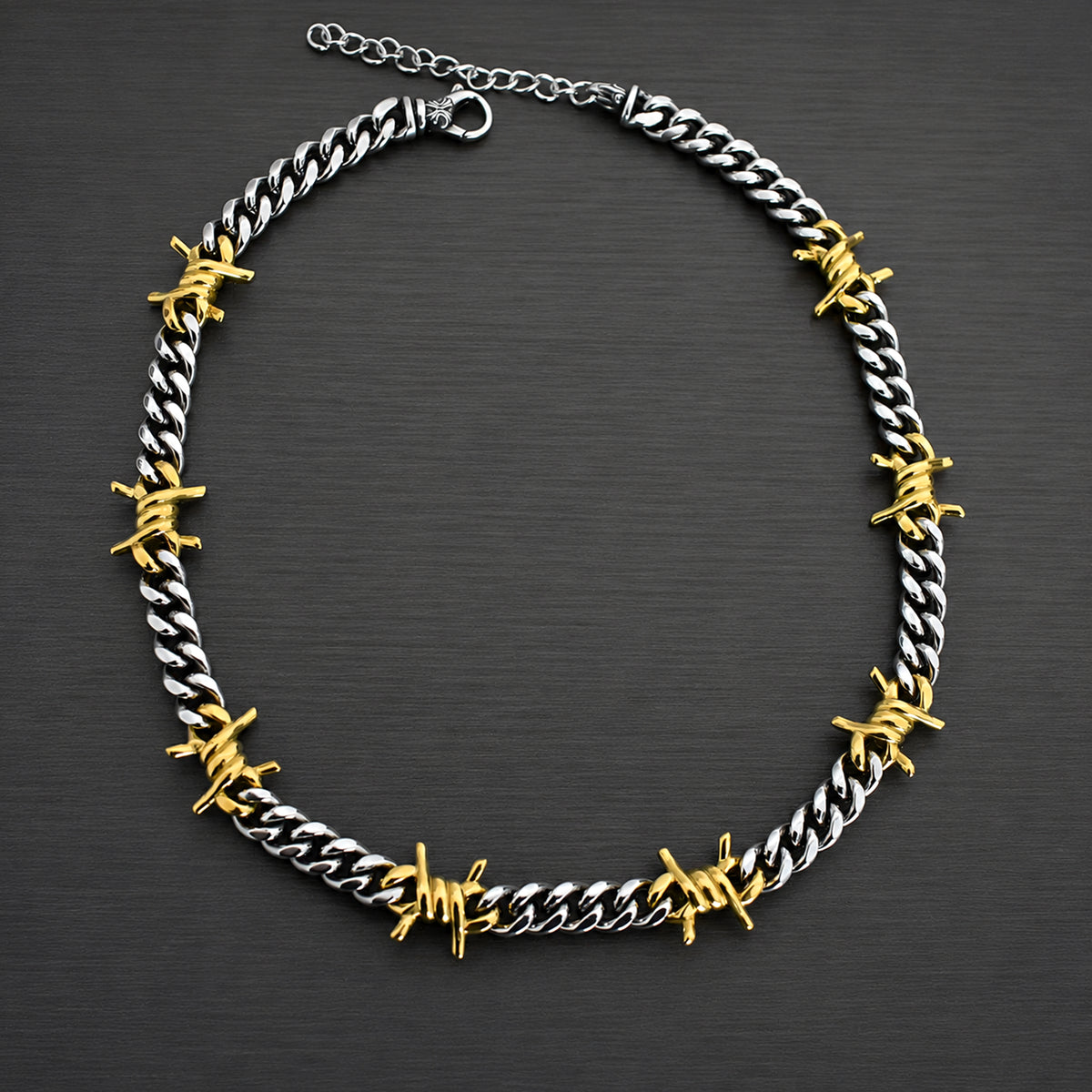 Barbed wire 7 mm Cuban necklace