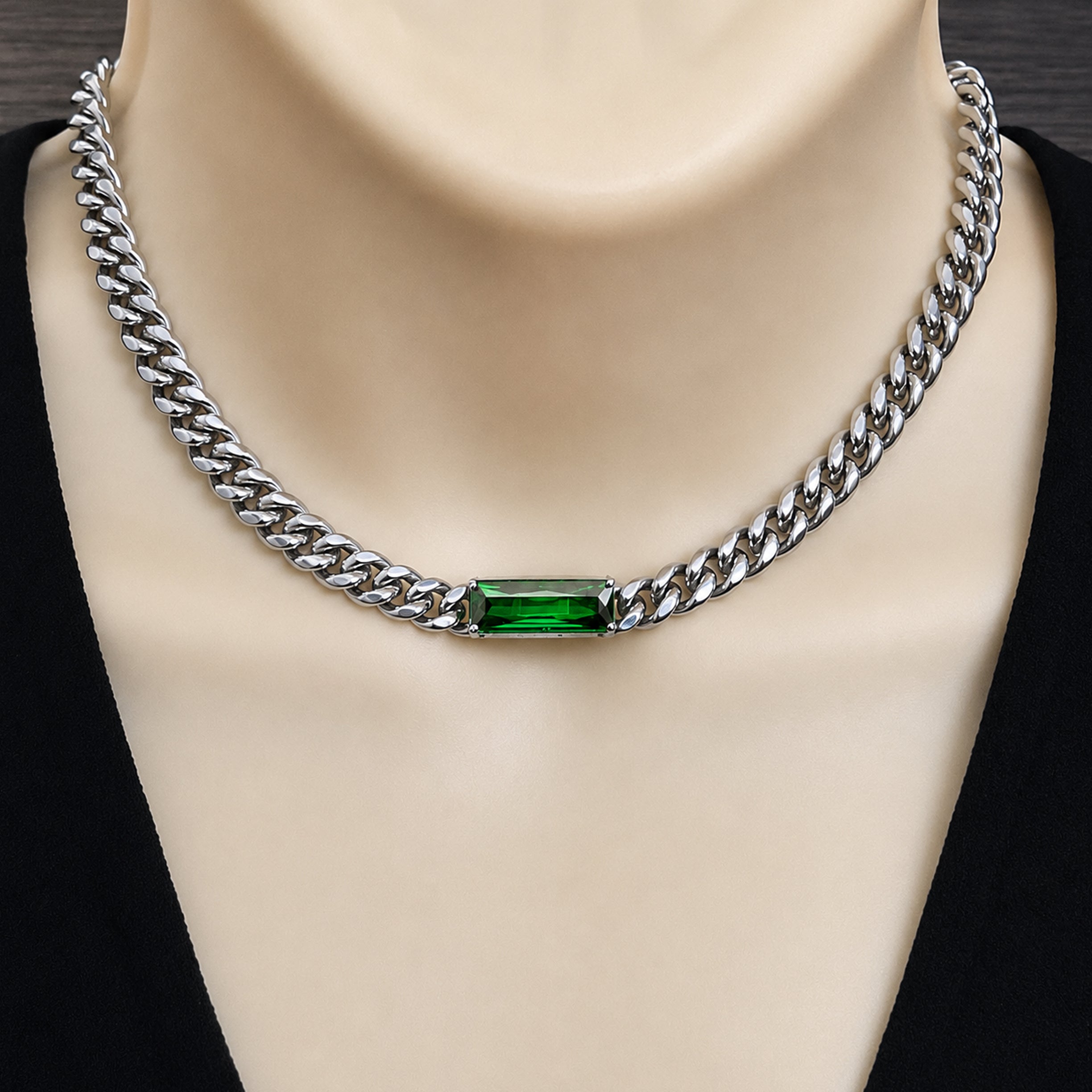 Necklace with Emerald Green stone