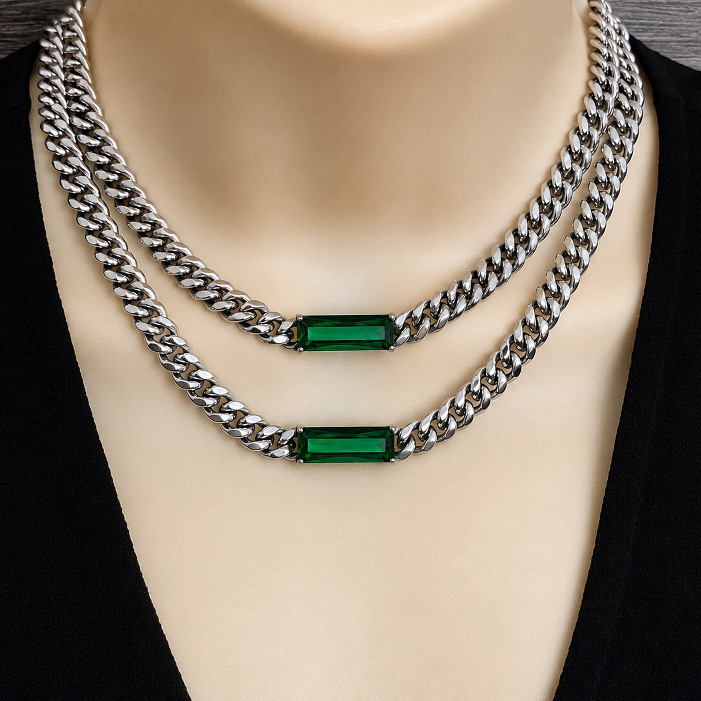 Necklace with Emerald Green stone