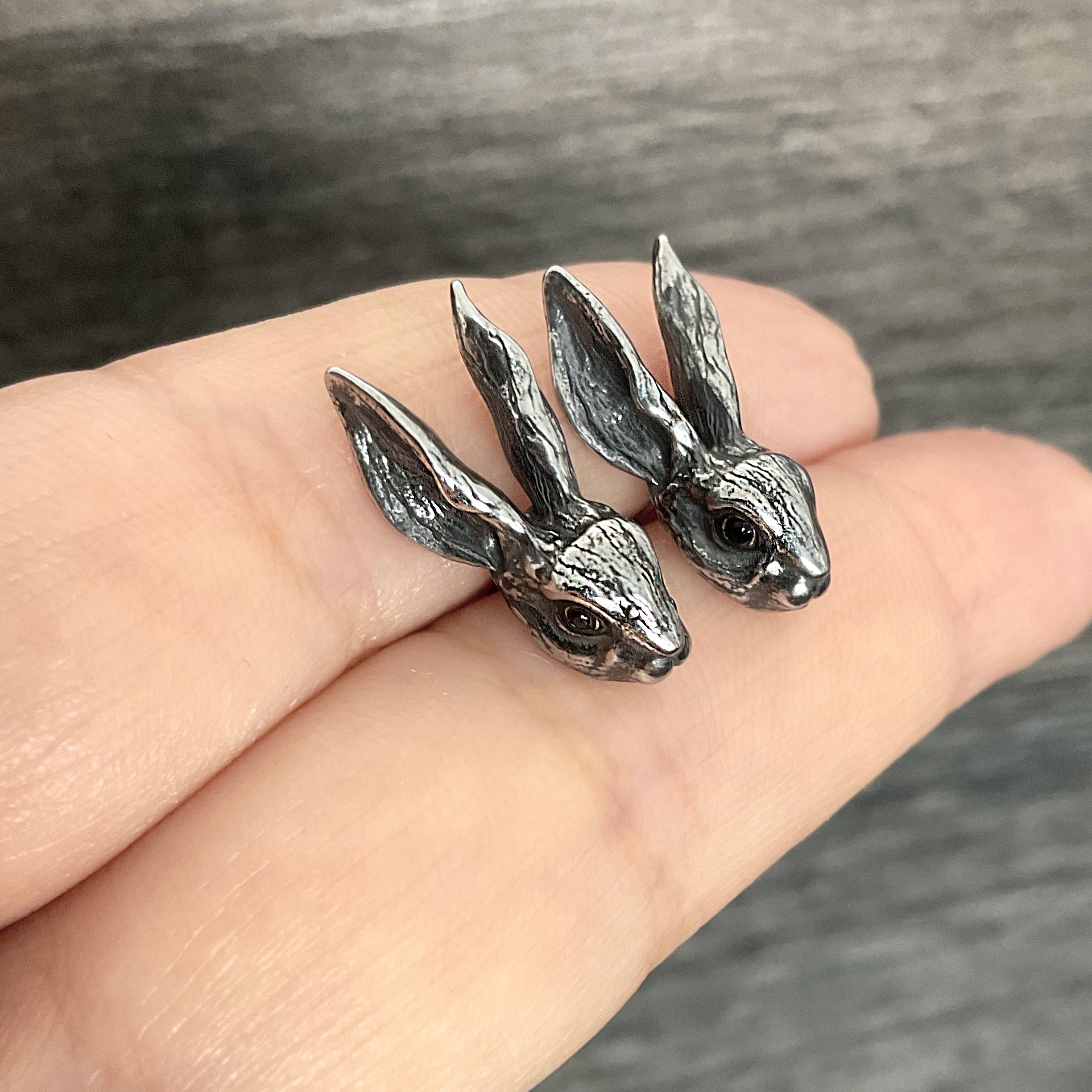 Rabbit stud earrings