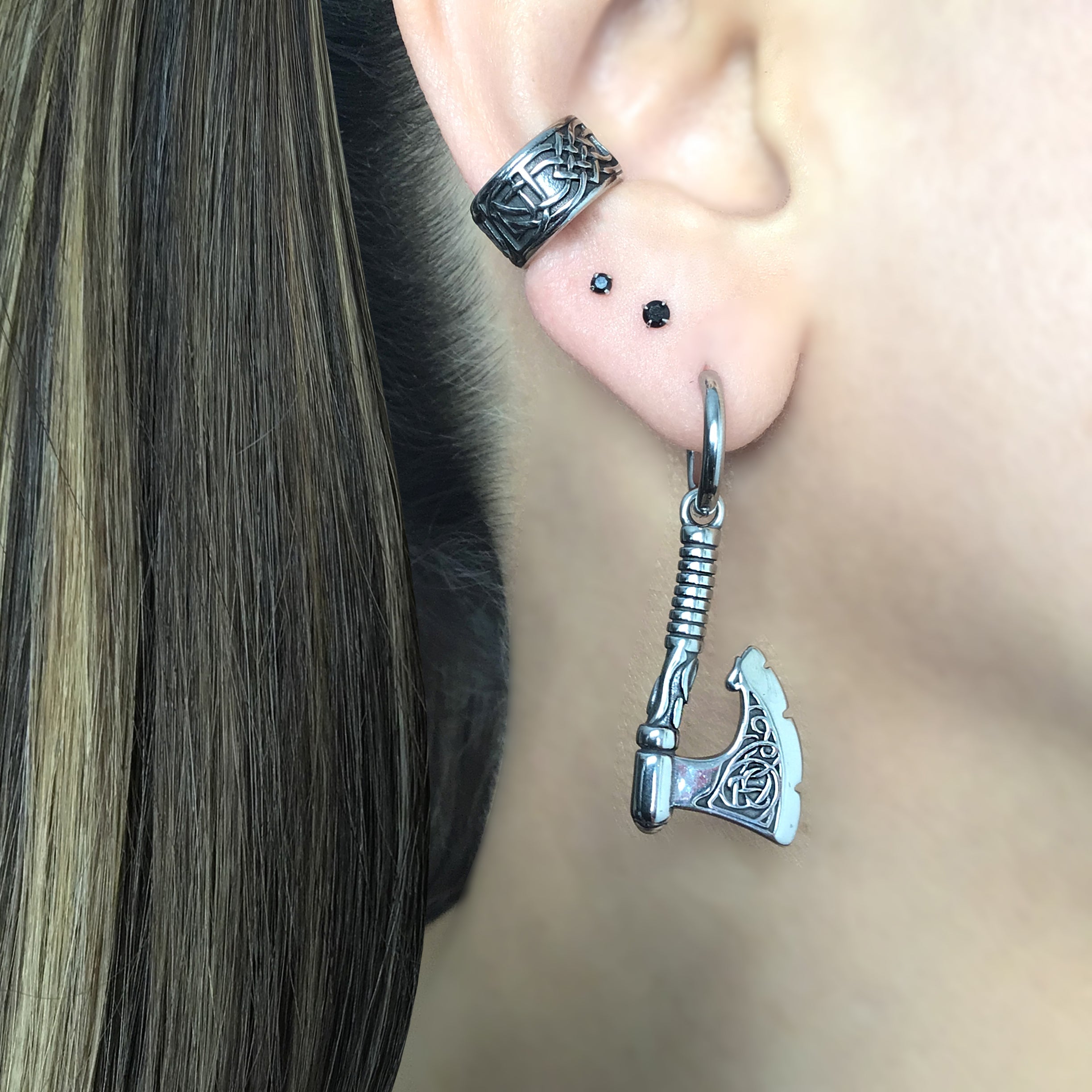 Celtic Axe hoop earrings