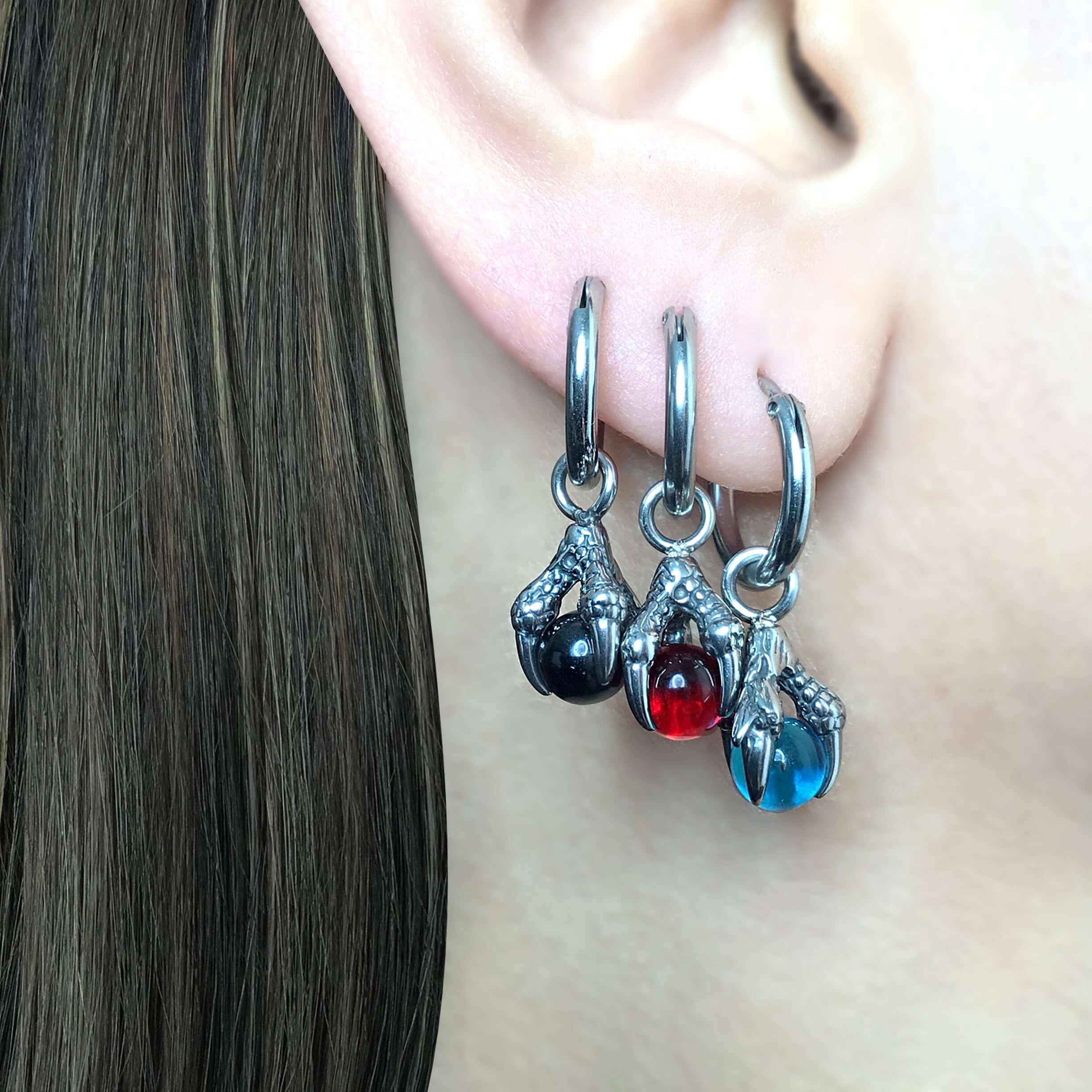 Dragon claw with Crystal ball hoops