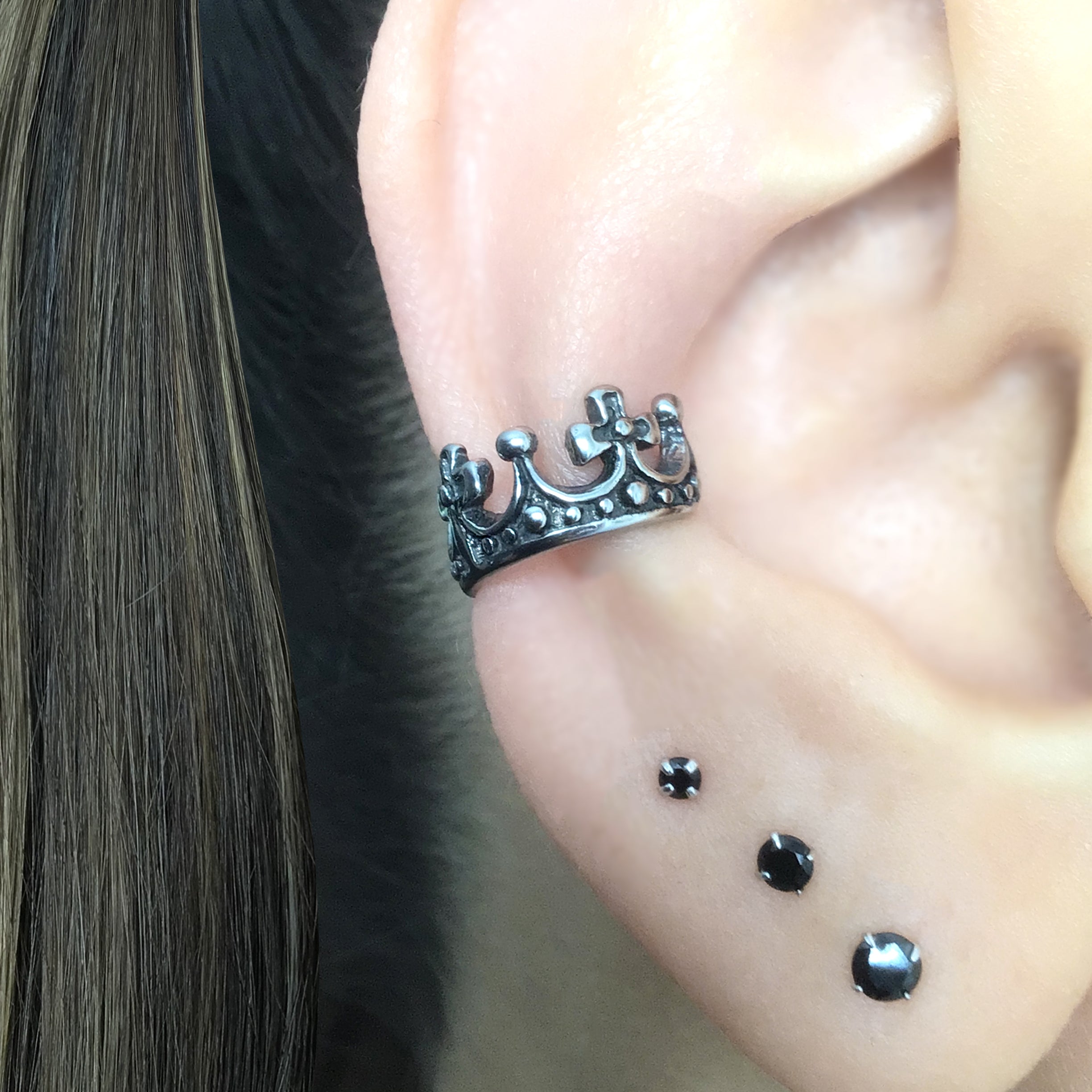 Crown no piercing ear cuff
