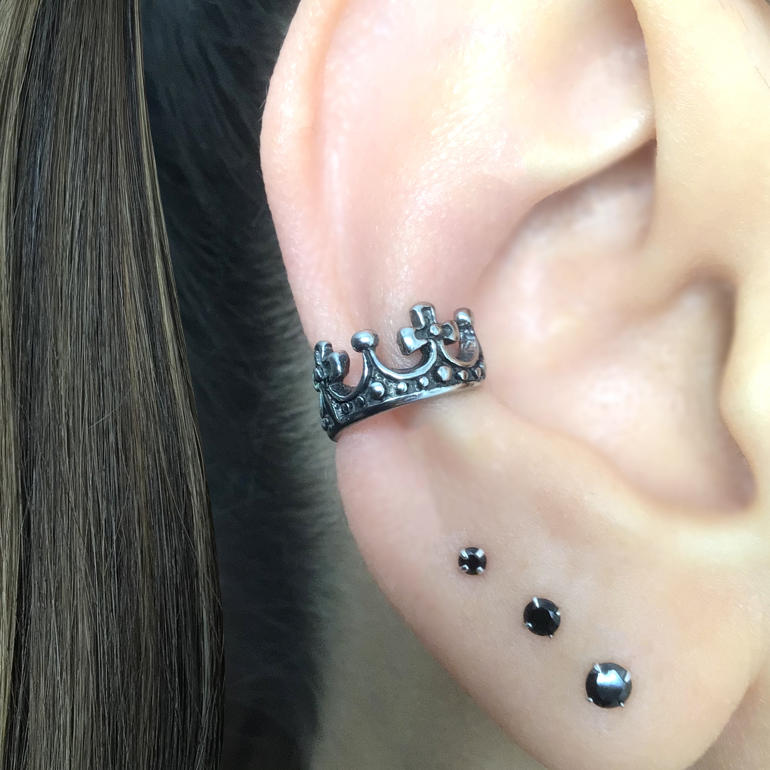 Crown no piercing ear cuff