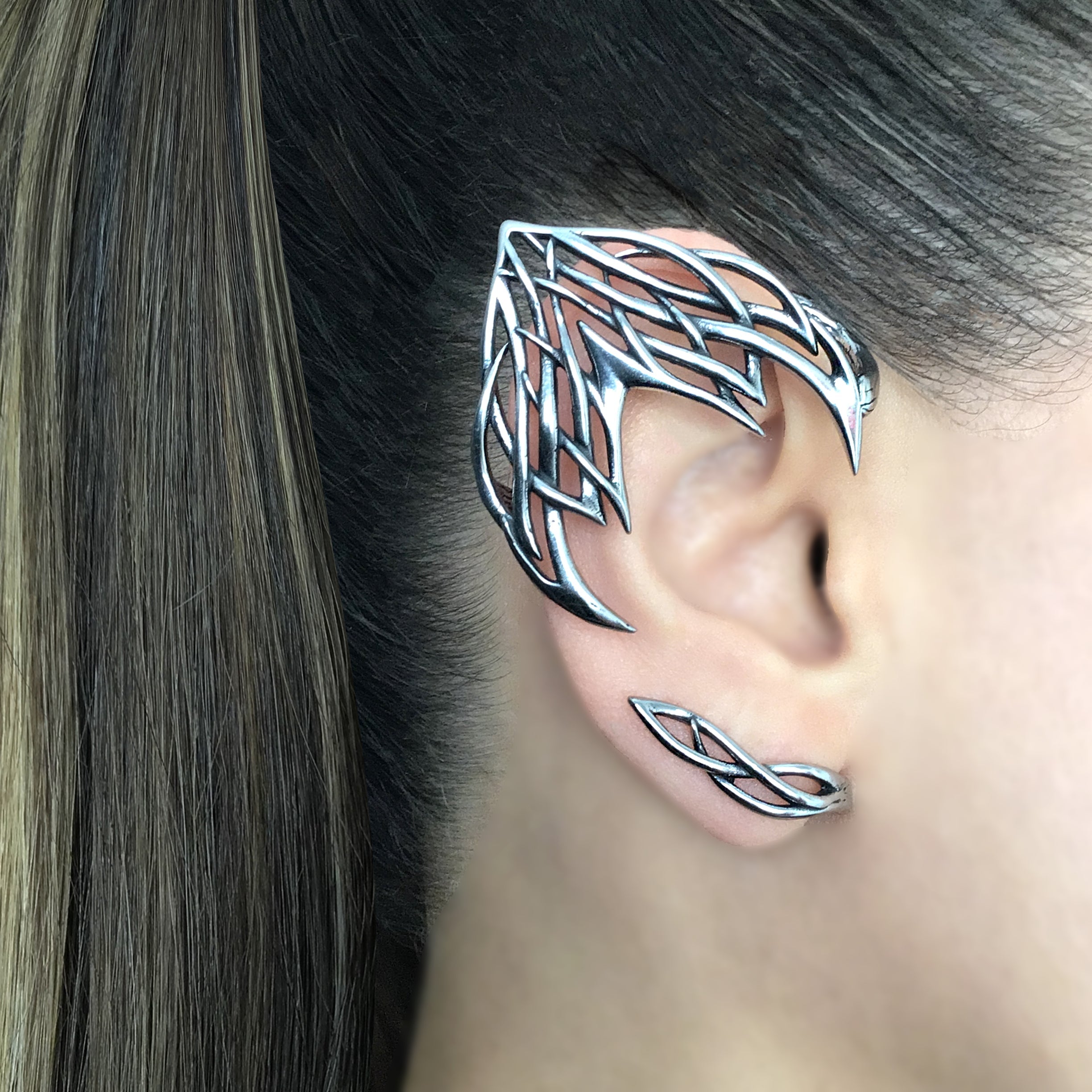 Cyber Elf ear cuff no piercing in Gold