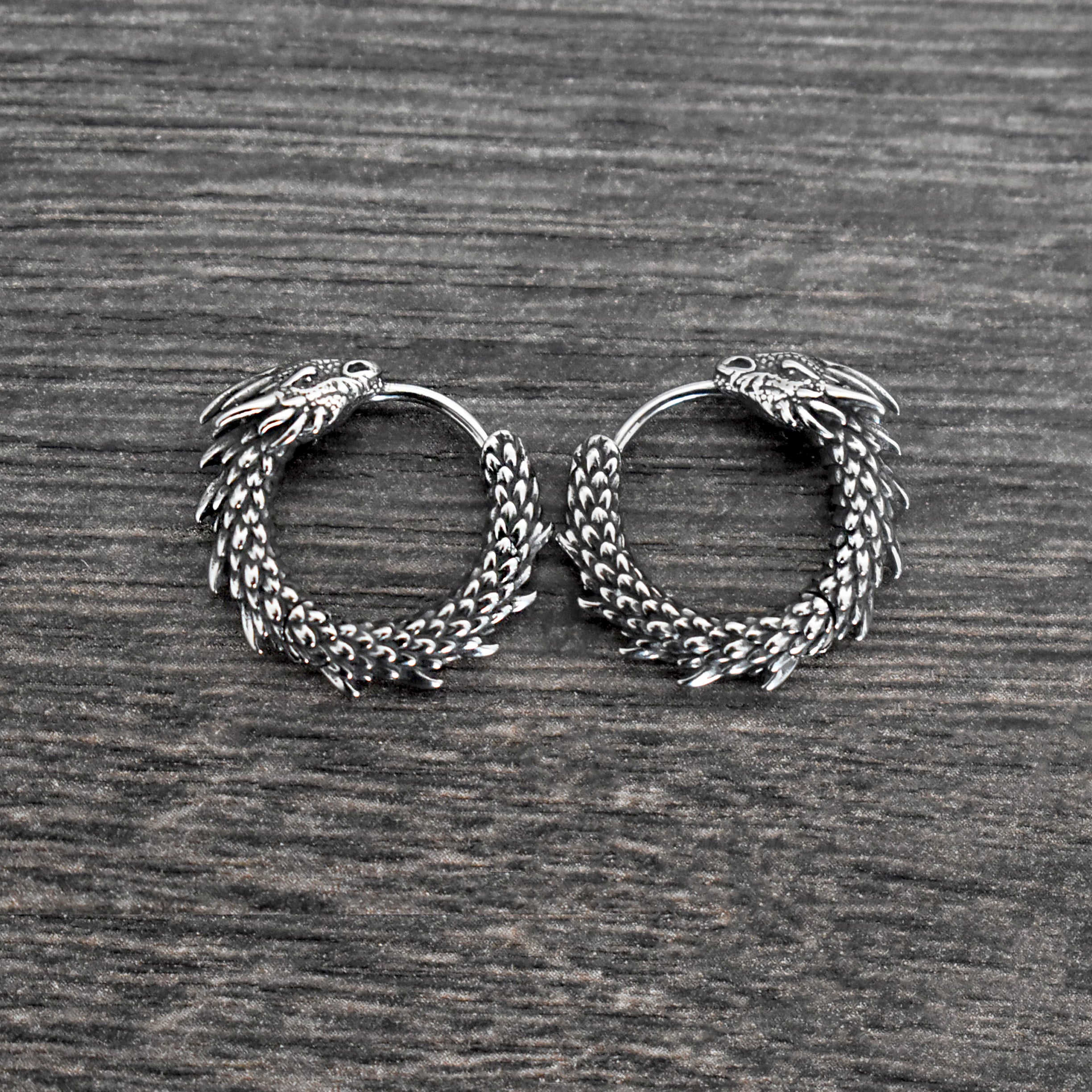 Dragon hoop earrings