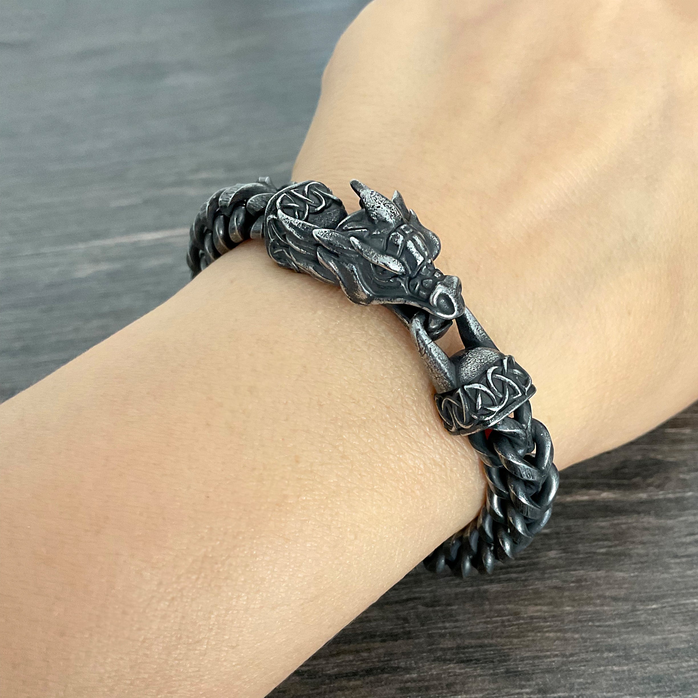 Dragon with Celtic ornaments bracelet