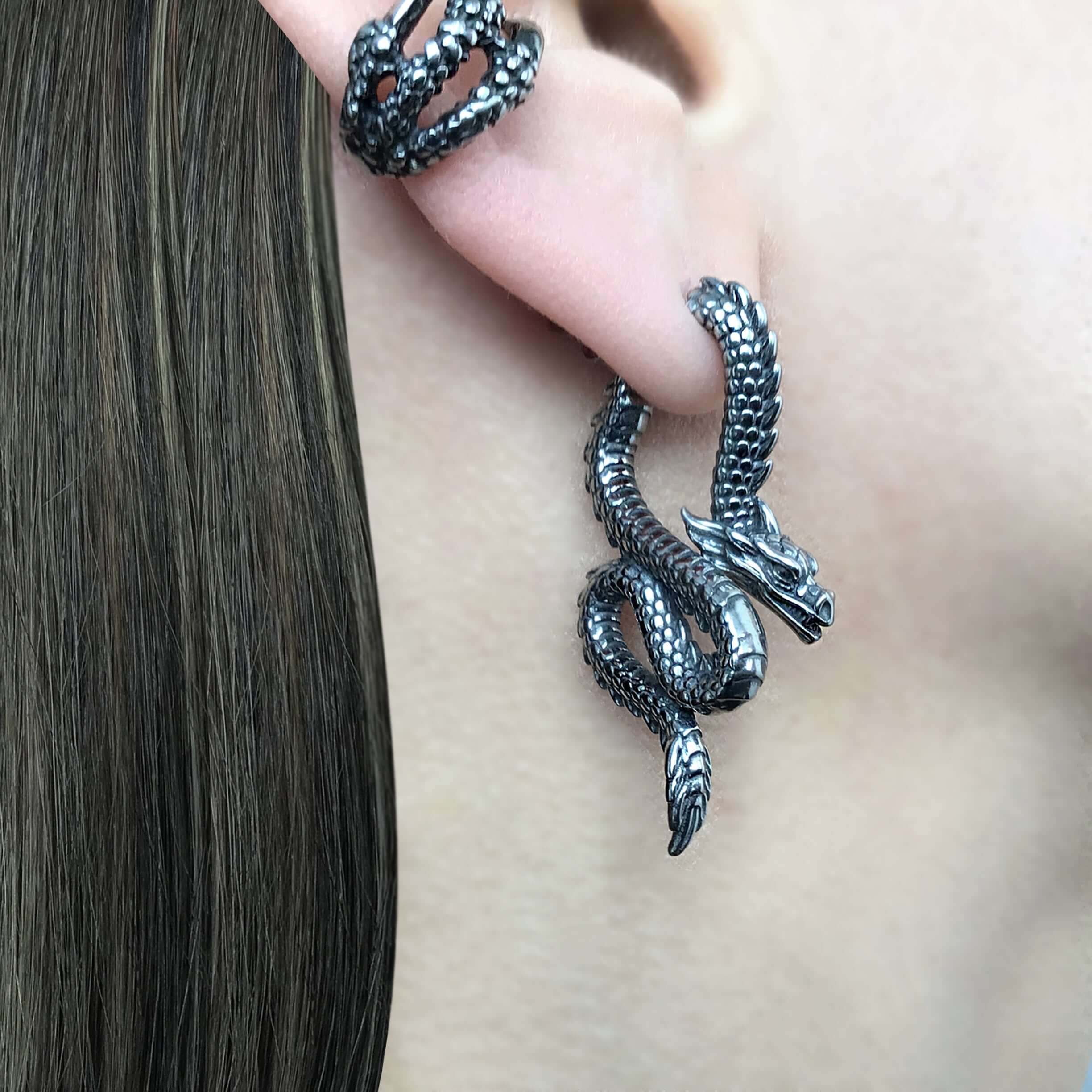 Dragon ear jacket in Silver