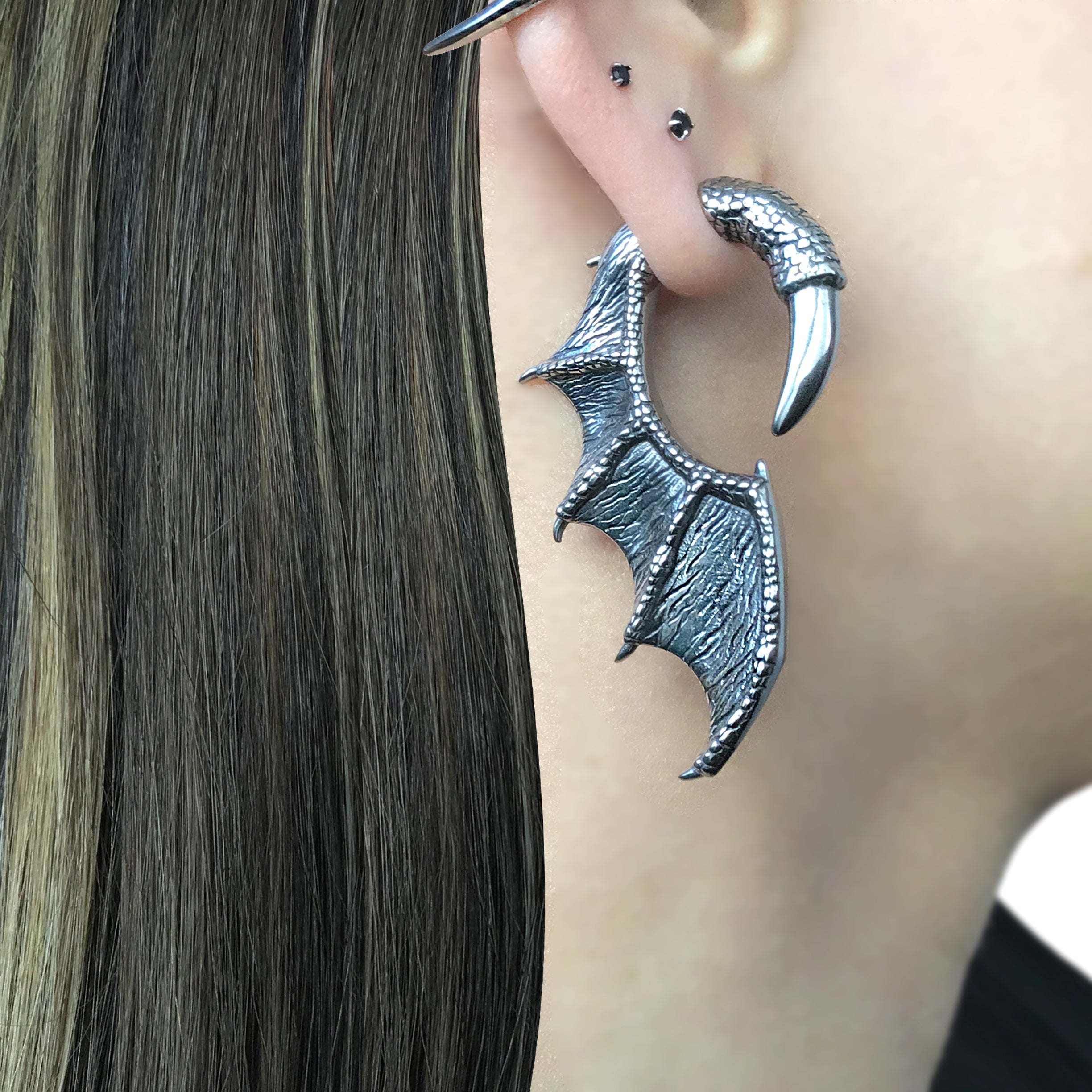 Dragon wing and claw earrings