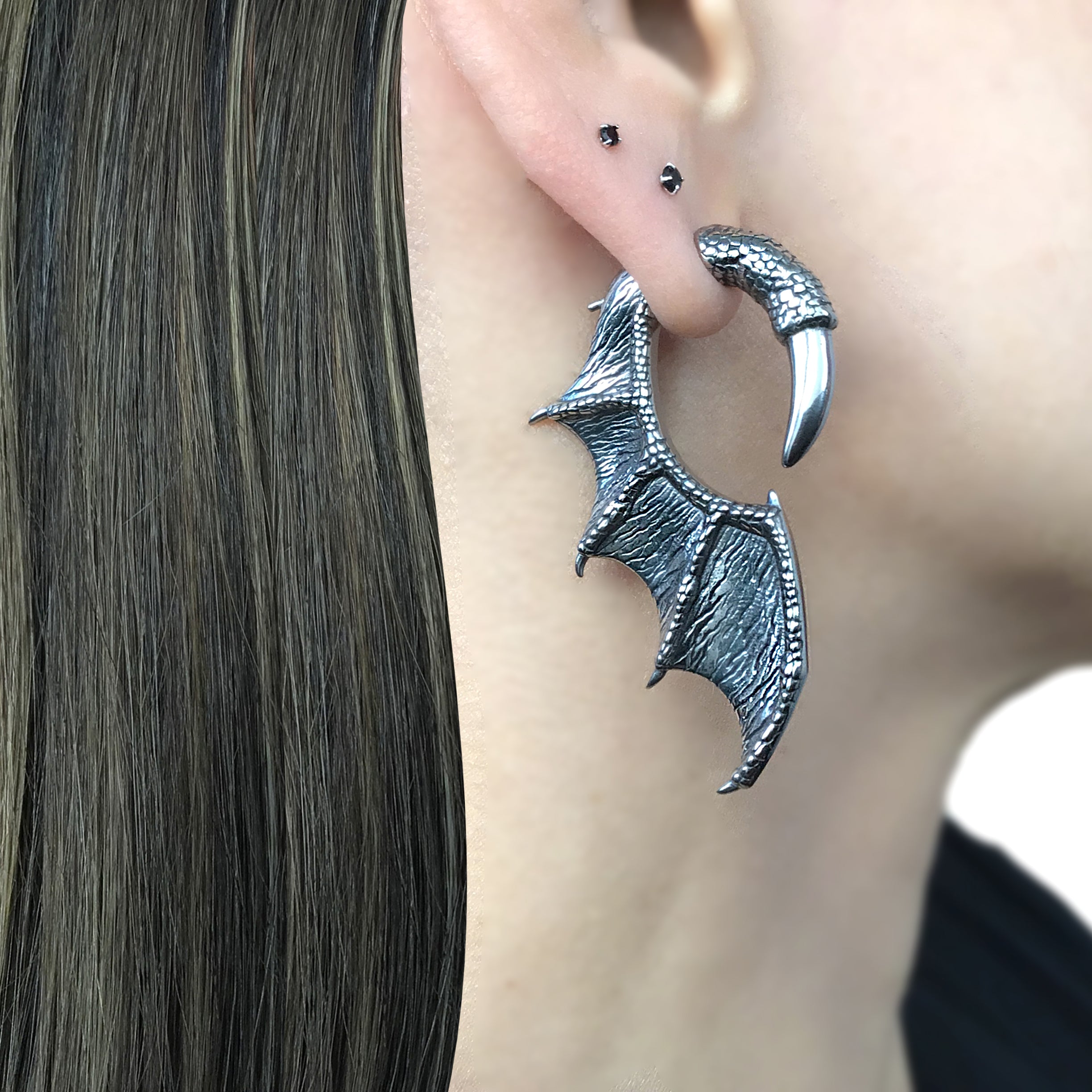 Dragon wing and claw earrings