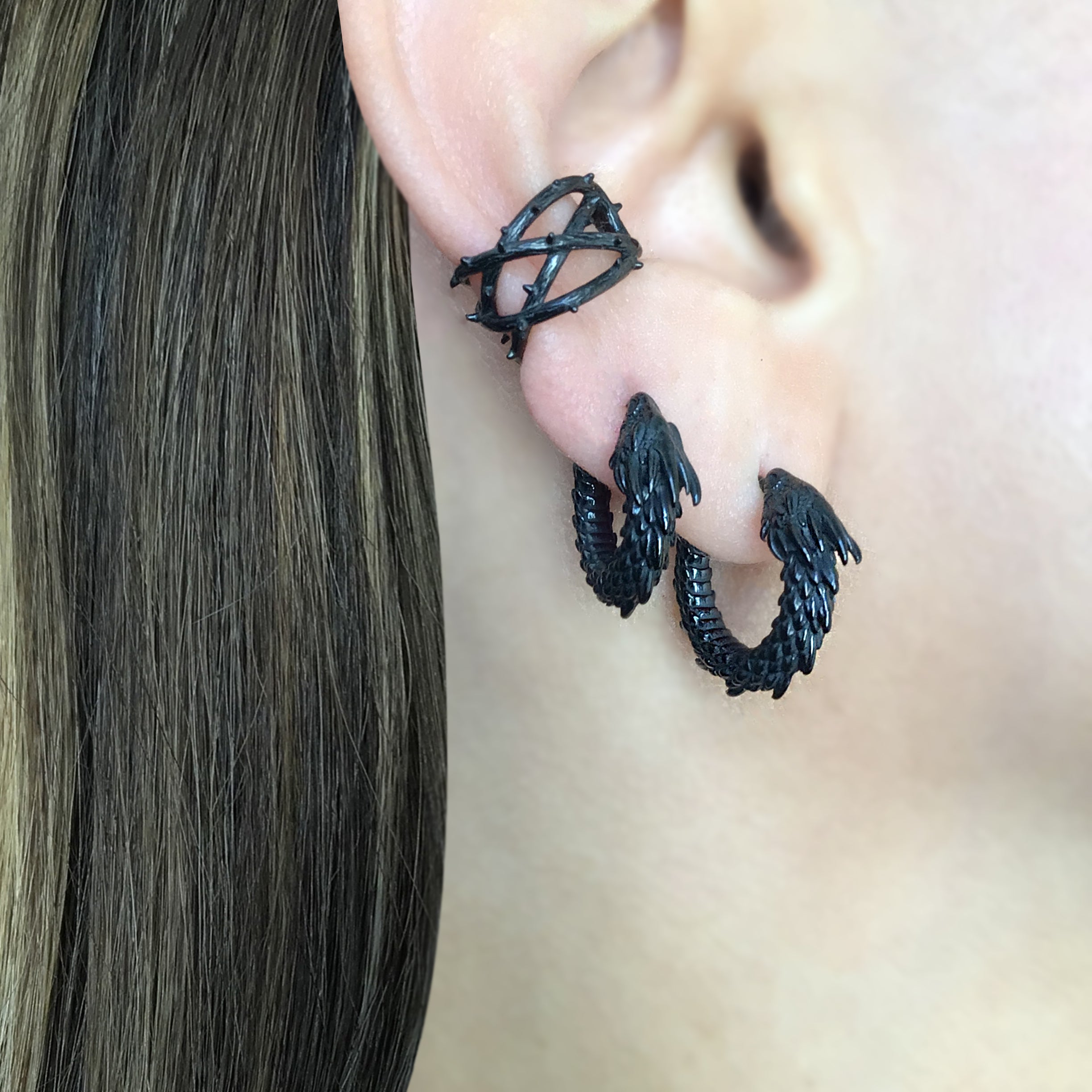 Dragon hoop earrings