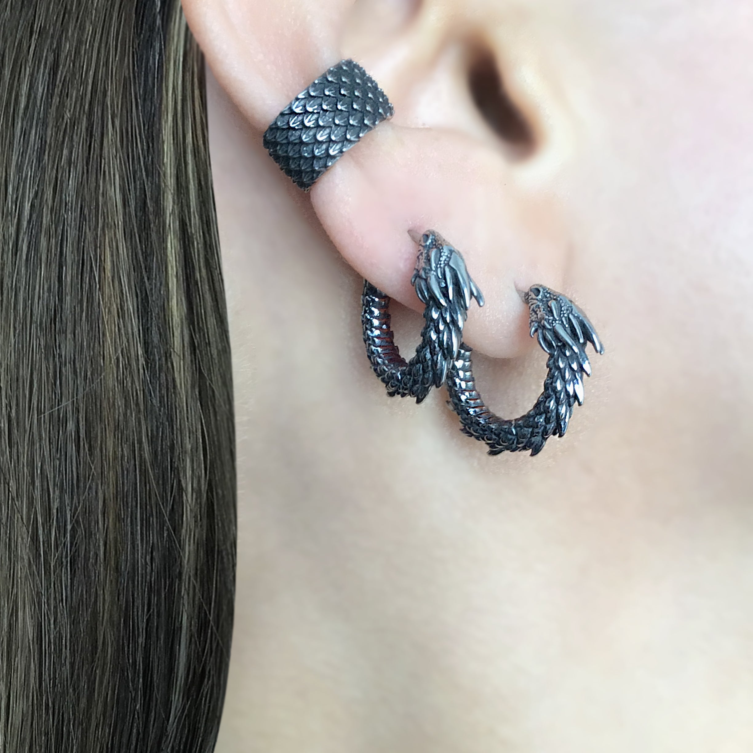 Dragon hoop earrings