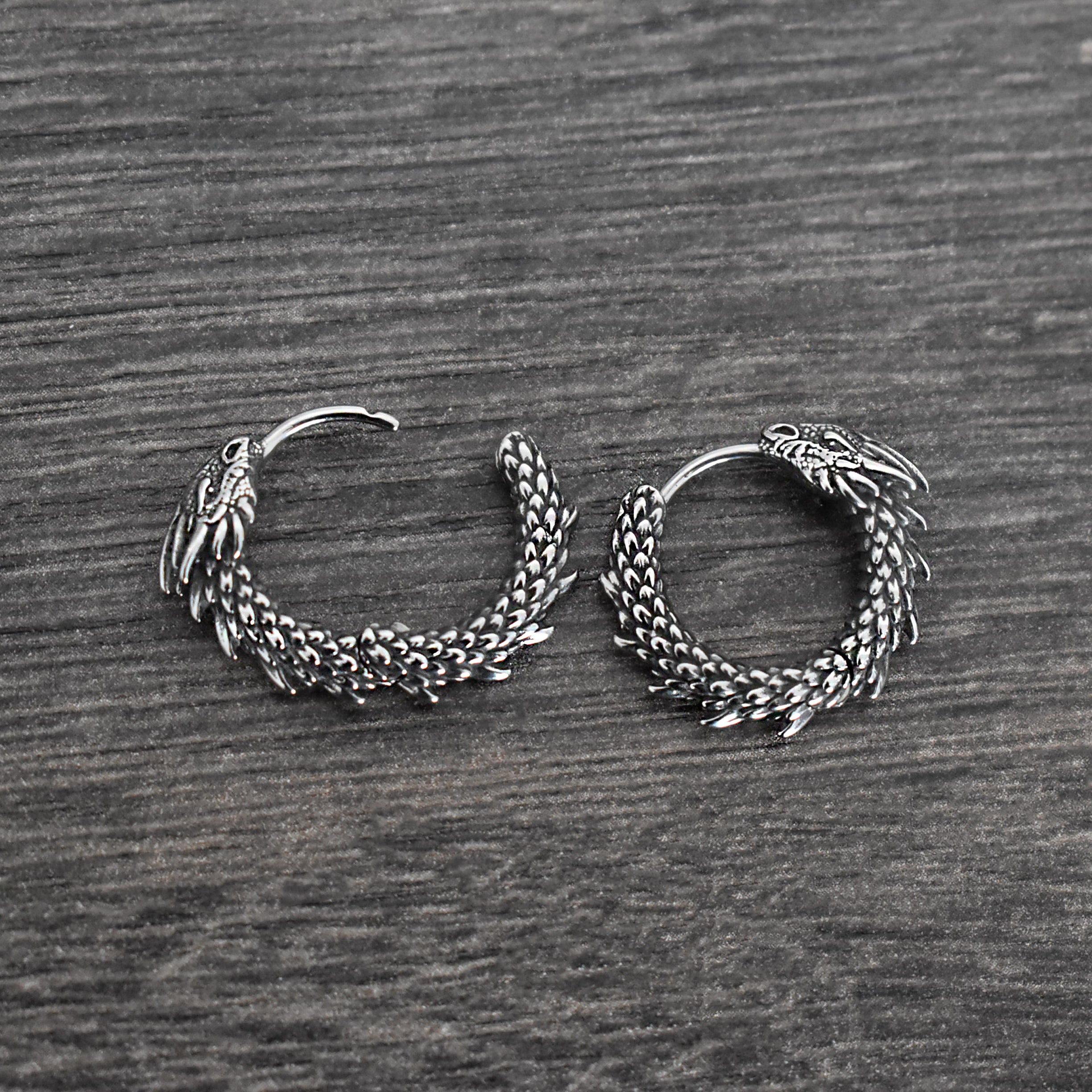 Dragon hoop earrings