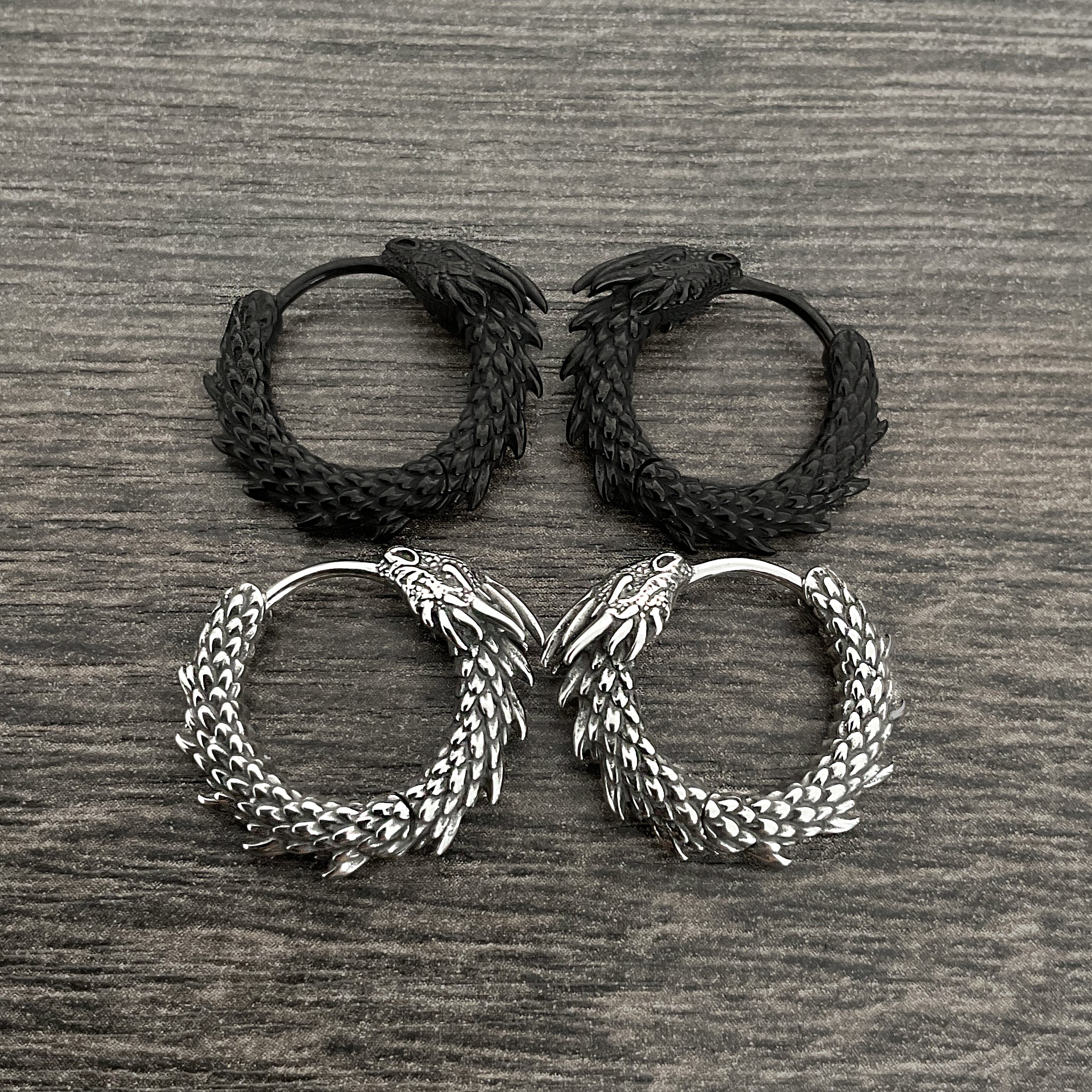 Dragon hoop earrings