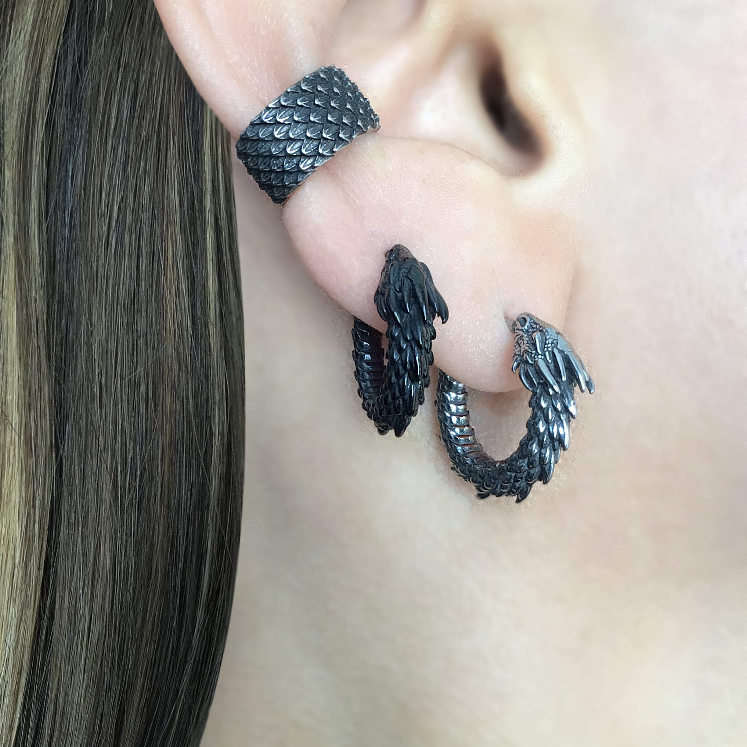 Dragon hoop earrings