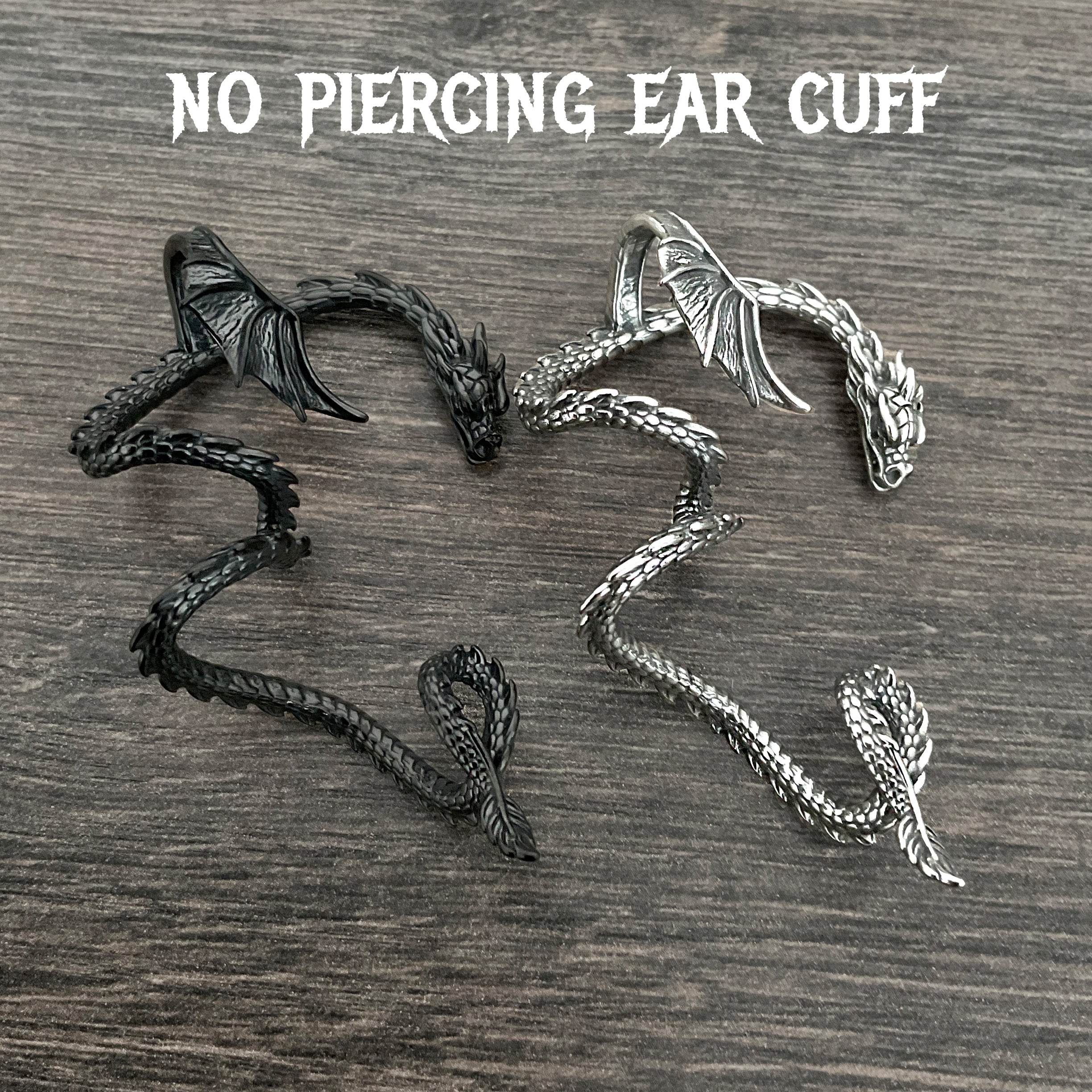 No Piercing Dragon cuff  in Silver